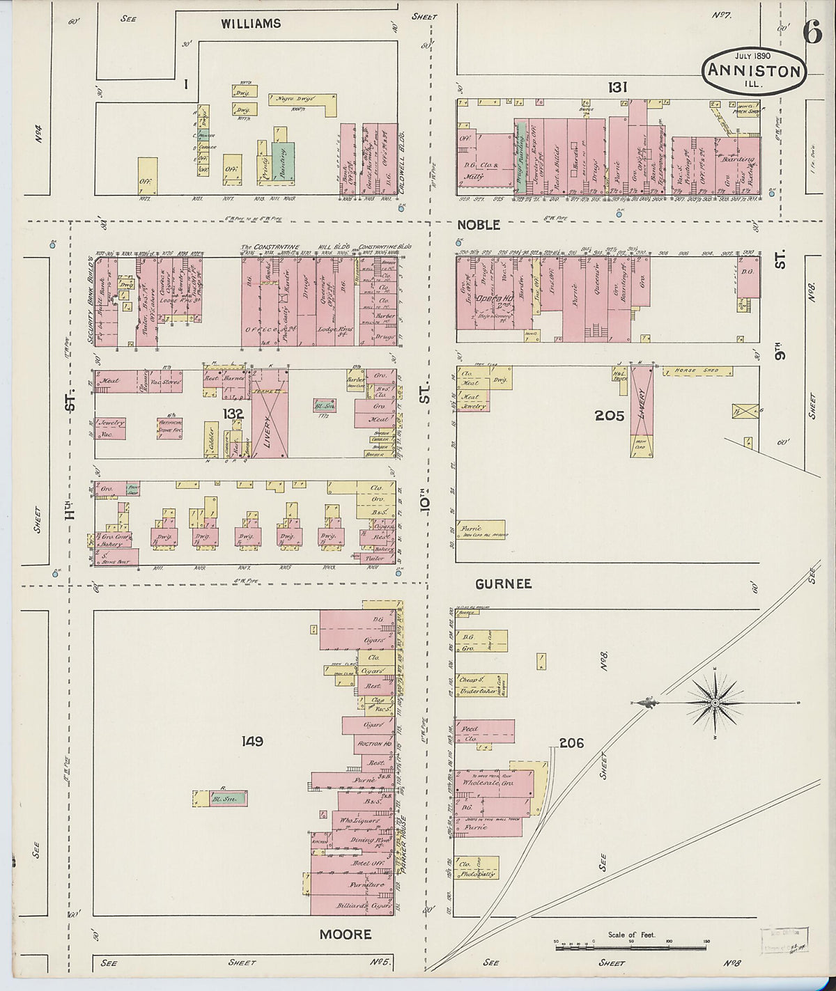 Anniston, Calhoun County, Alabama 1890 (Sheet 6 of 13) by Relic Map Company