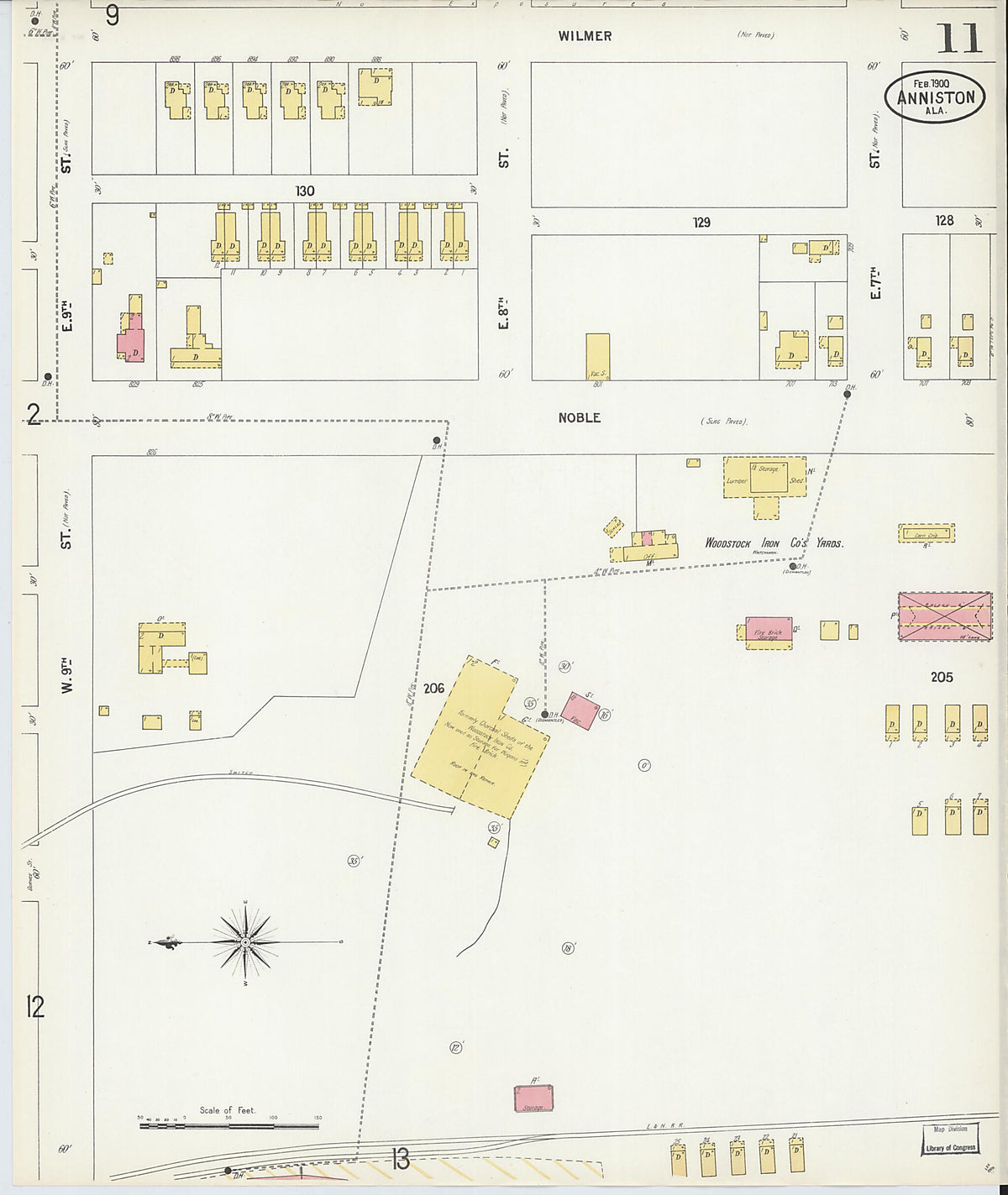 Anniston, Calhoun County, Alabama 1900 (Sheet 11 of 28) by Relic Map Company