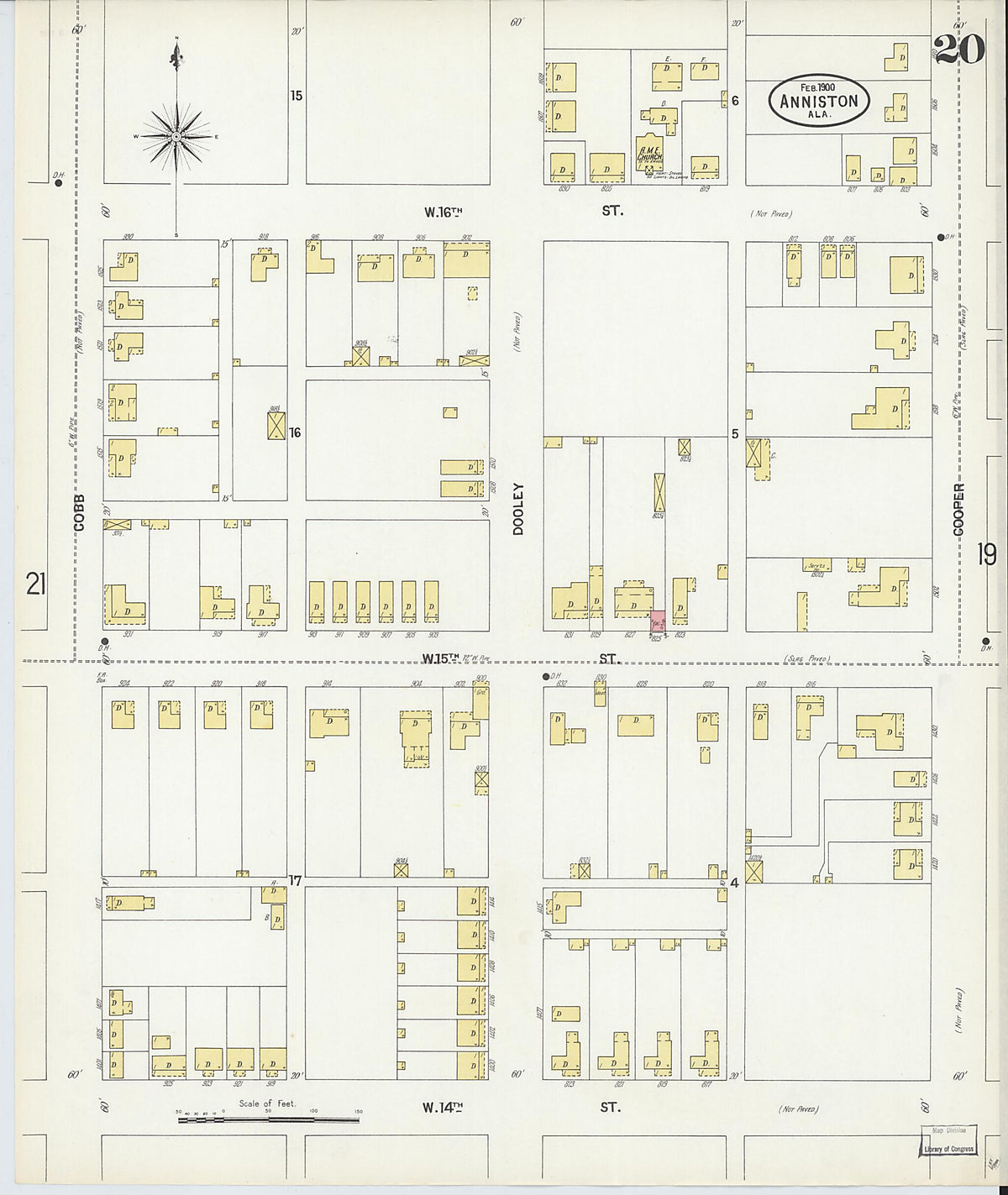 Anniston, Calhoun County, Alabama 1900 (Sheet 20 of 28) by Relic Map Company