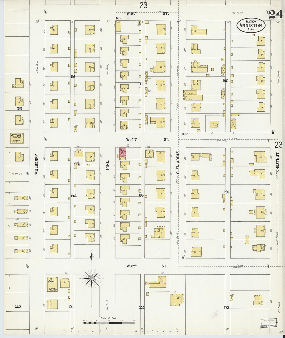 Anniston, Calhoun County, Alabama 1900 (Sheet 24 of 28) by Relic Map Company