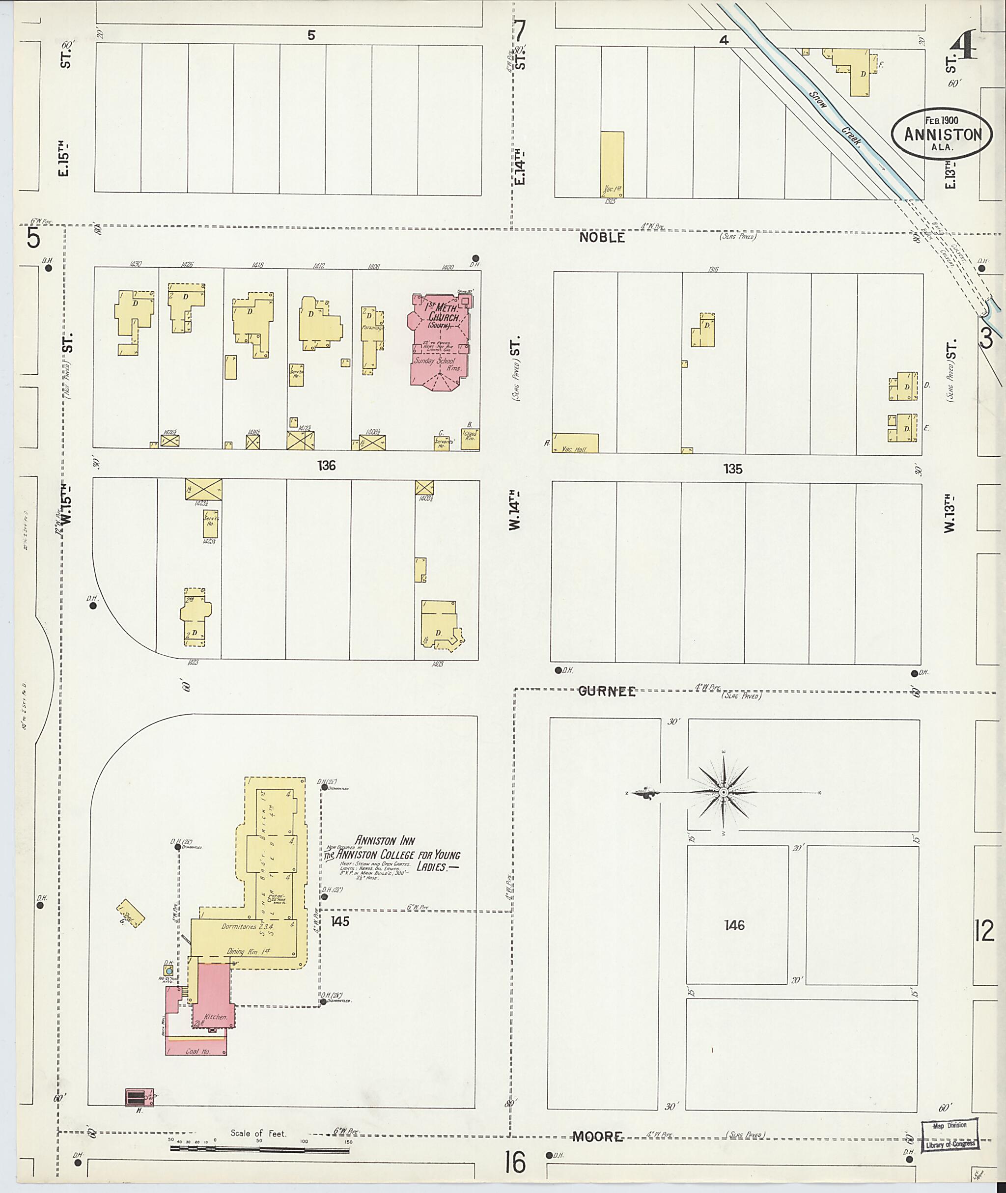Anniston, Calhoun County, Alabama 1900 (Sheet 4 of 28) by Relic Map Company