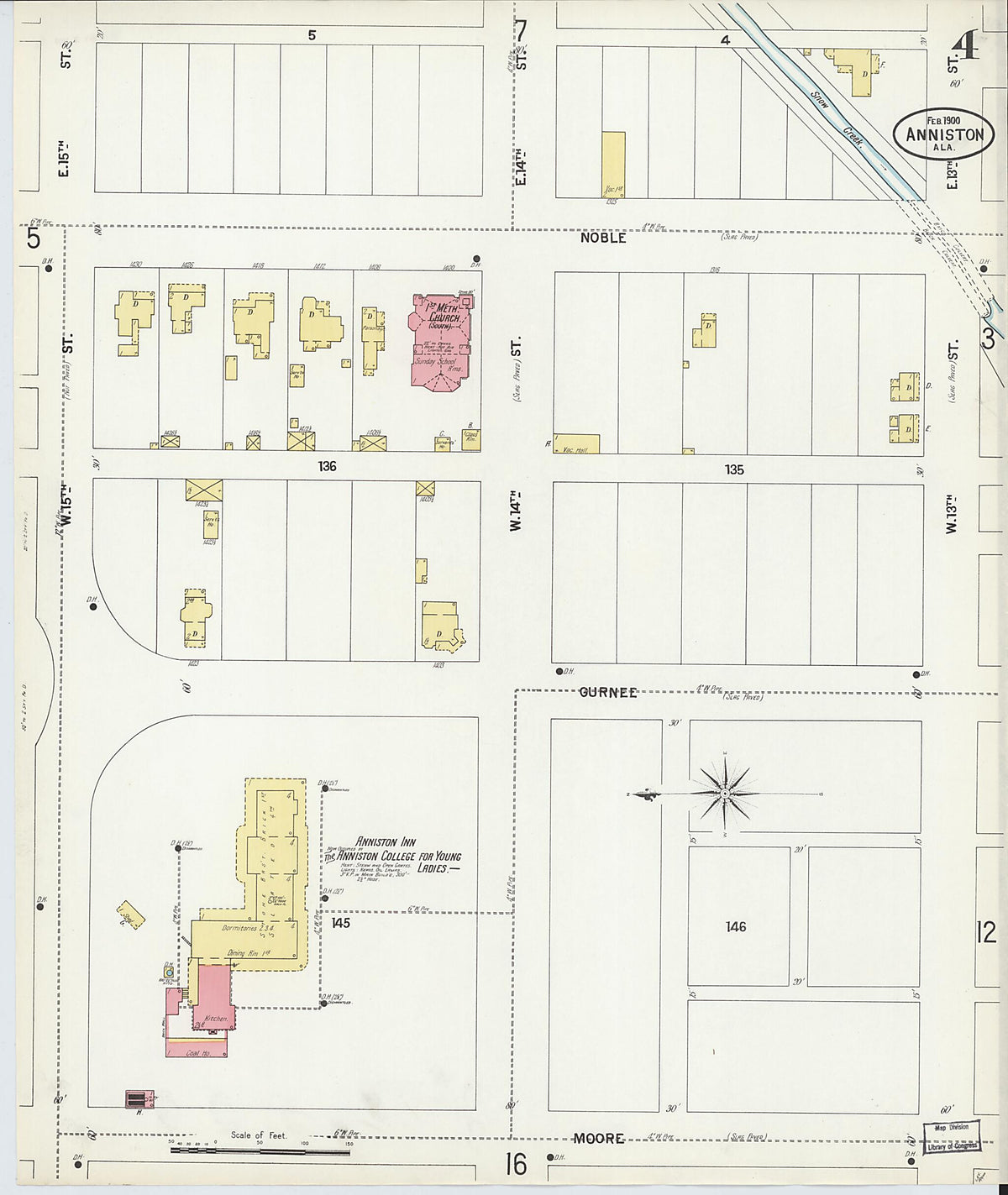 Anniston, Calhoun County, Alabama 1900 (Sheet 4 of 28) by Relic Map Company