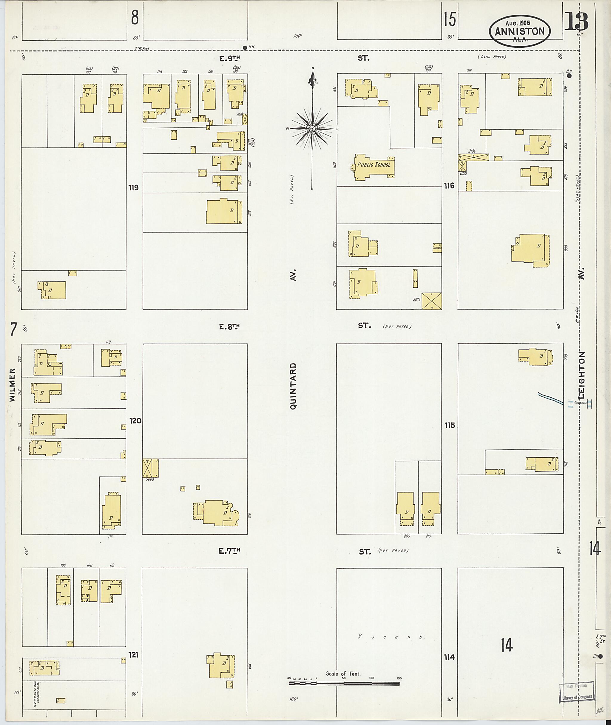 Anniston, Calhoun County, Alabama 1905 (Sheet 13 of 35) by Relic Map Company