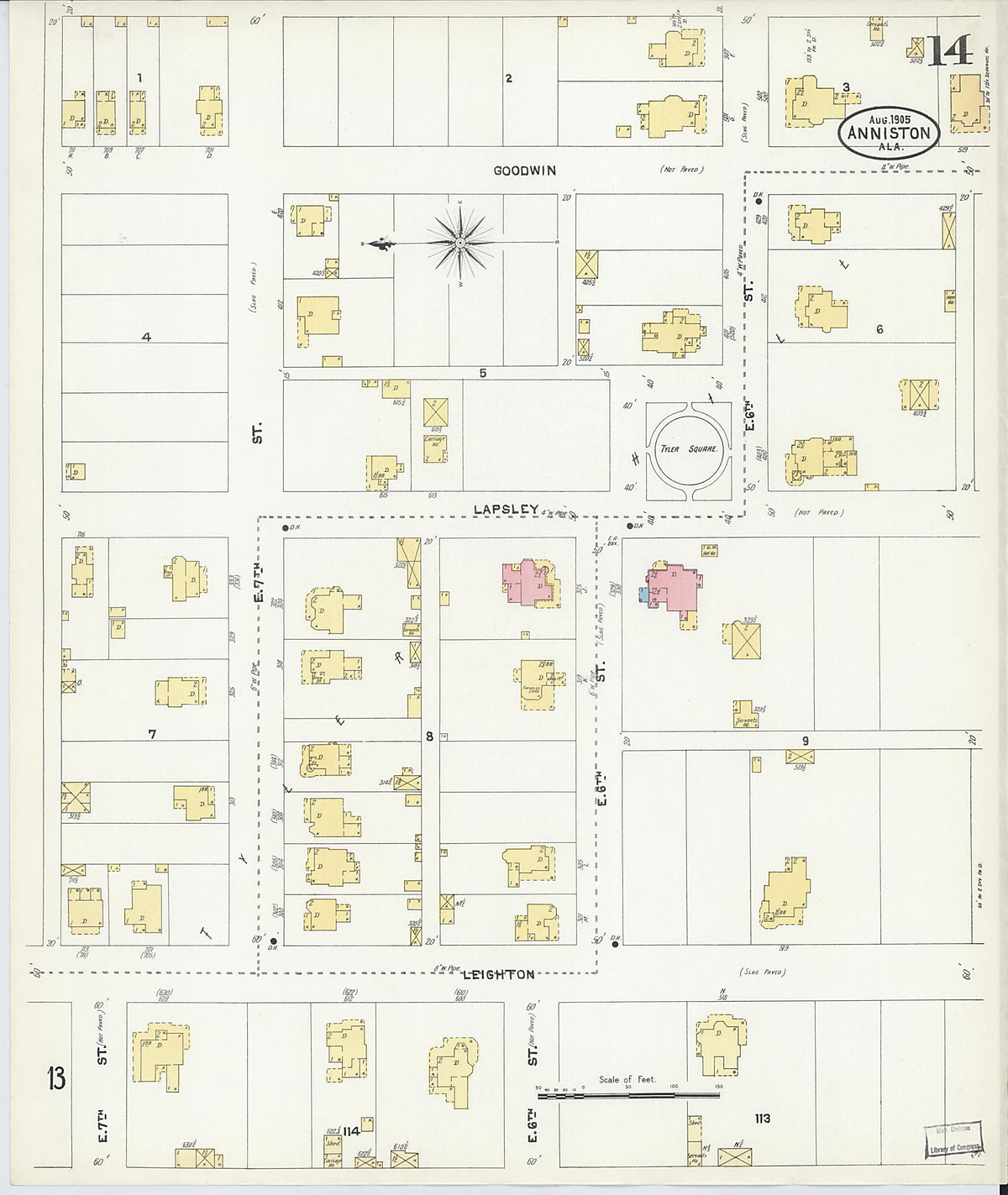 Anniston, Calhoun County, Alabama 1905 (Sheet 14 of 35) by Relic Map Company