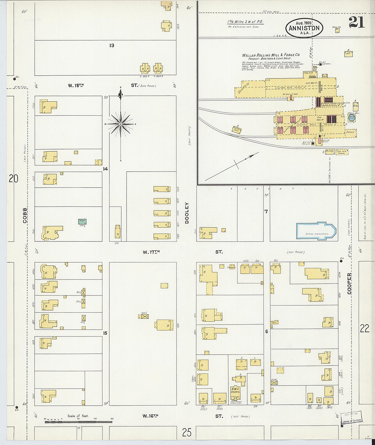 Anniston, Calhoun County, Alabama 1905 (Sheet 21 of 35) by Relic Map Company