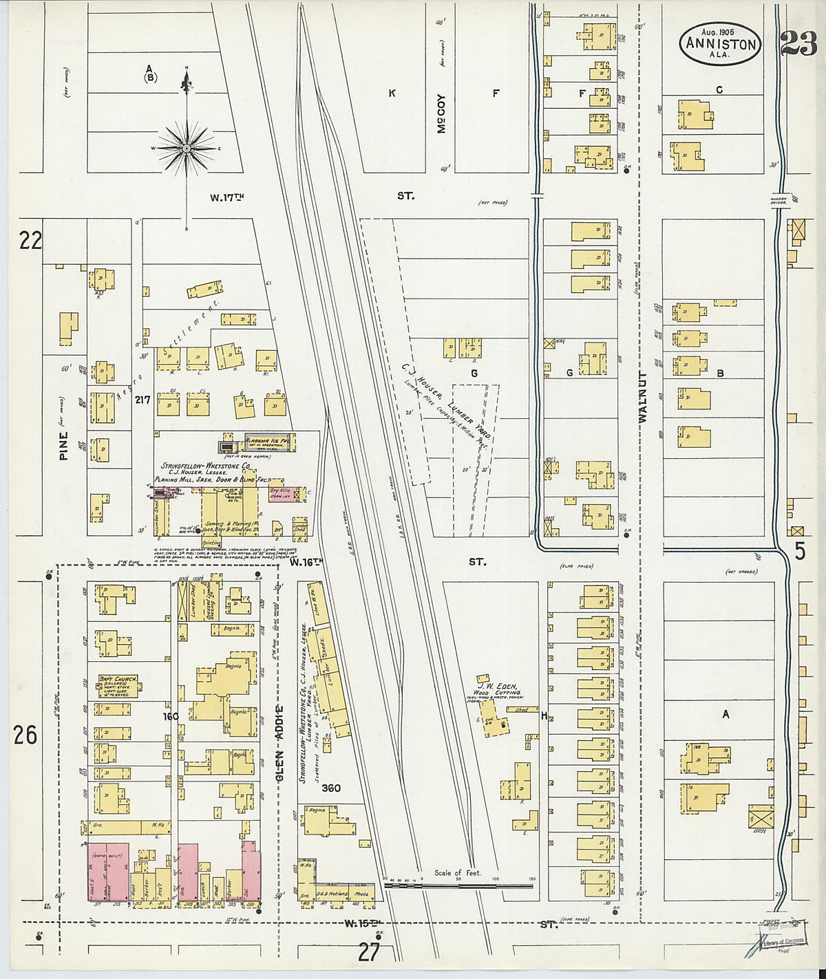 Anniston, Calhoun County, Alabama 1905 (Sheet 23 of 35) by Relic Map Company