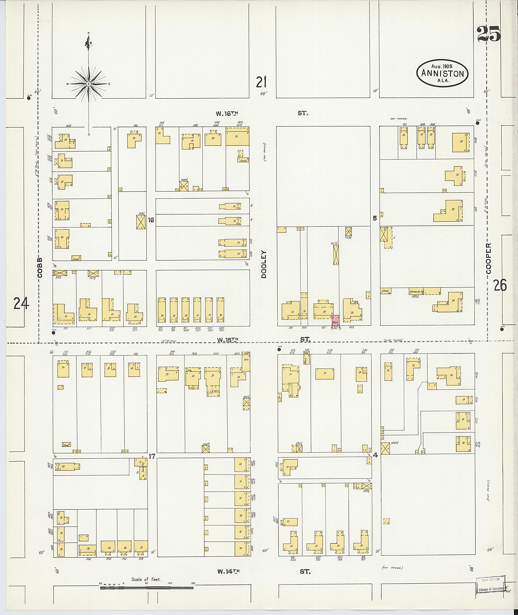 Anniston, Calhoun County, Alabama 1905 (Sheet 25 of 35) by Relic Map Company
