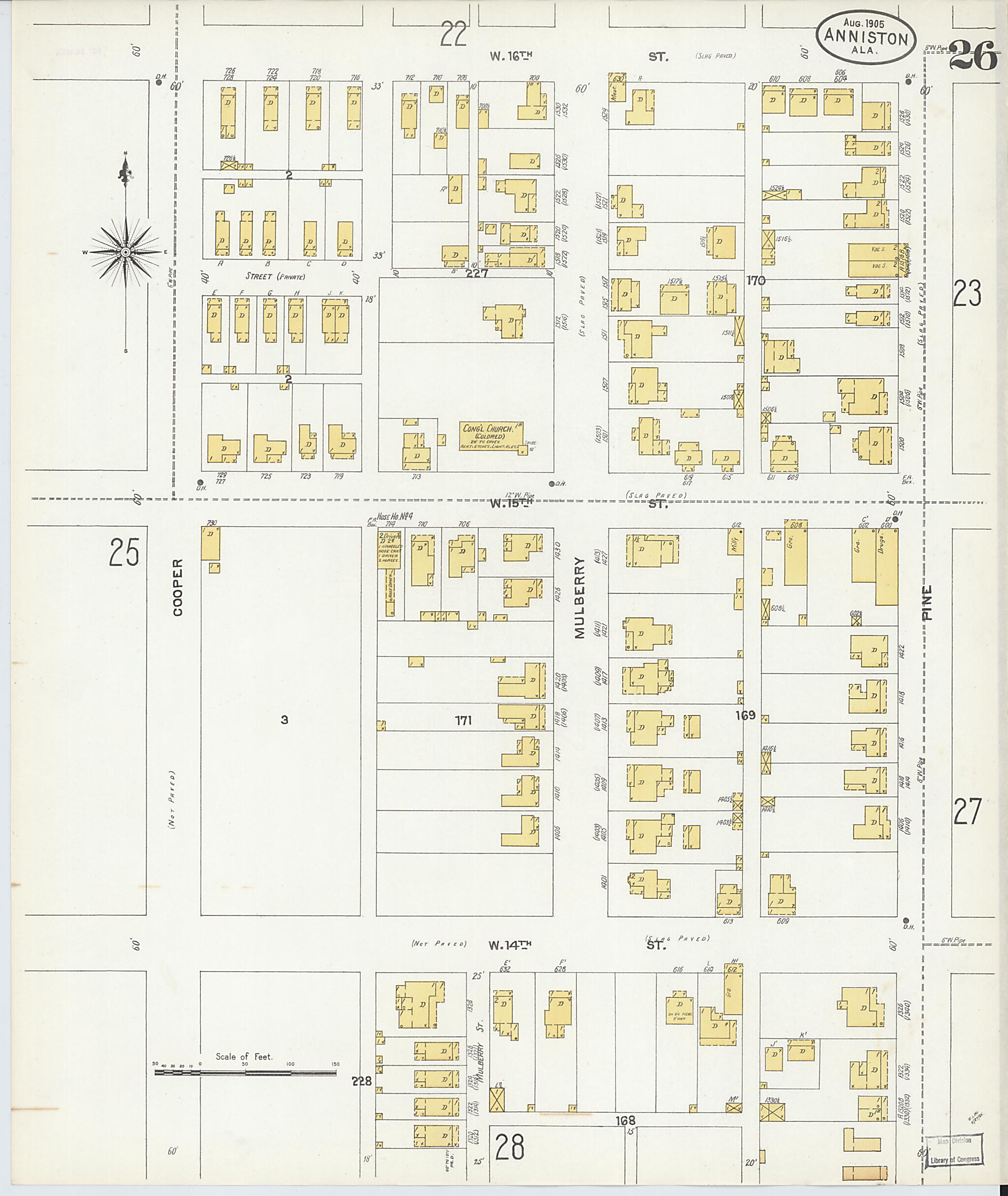 Anniston, Calhoun County, Alabama 1905 (Sheet 26 of 35) by Relic Map Company