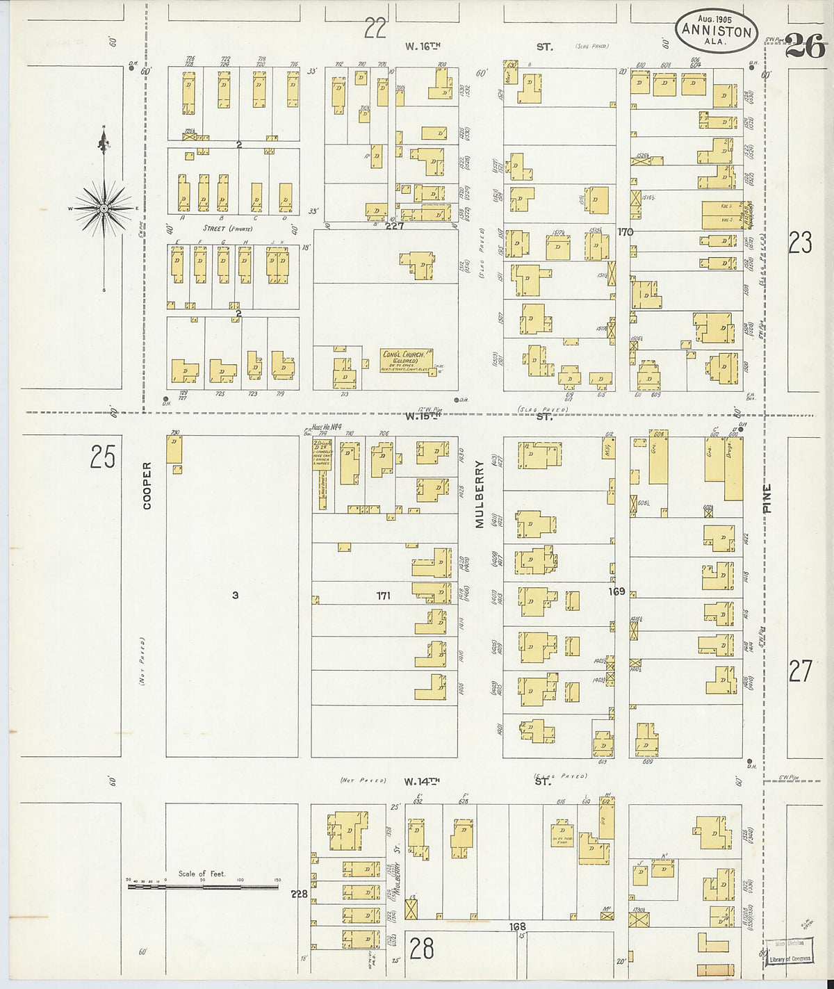 Anniston, Calhoun County, Alabama 1905 (Sheet 26 of 35) by Relic Map Company