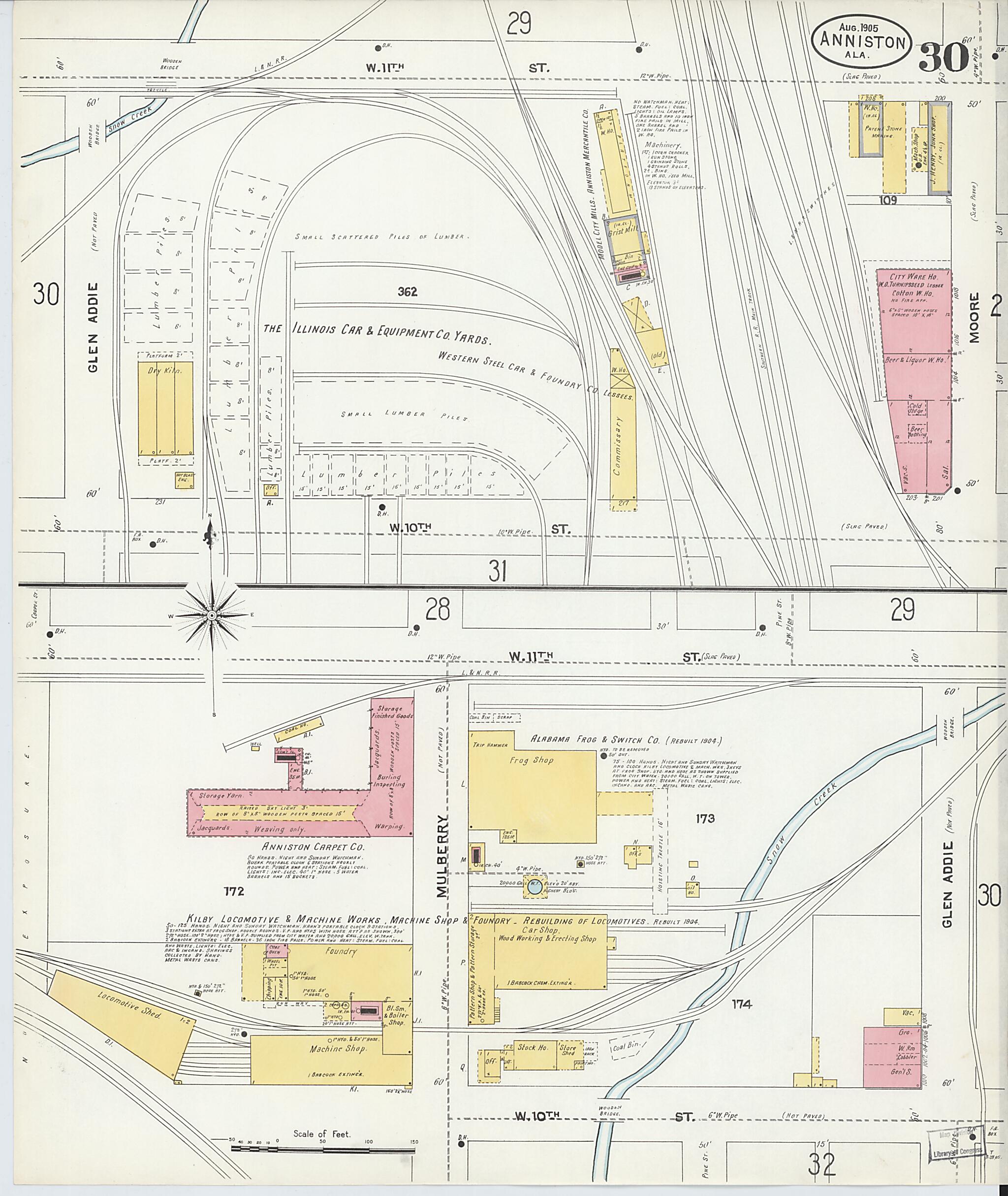 Anniston, Calhoun County, Alabama 1905 (Sheet 30 of 35) by Relic Map Company
