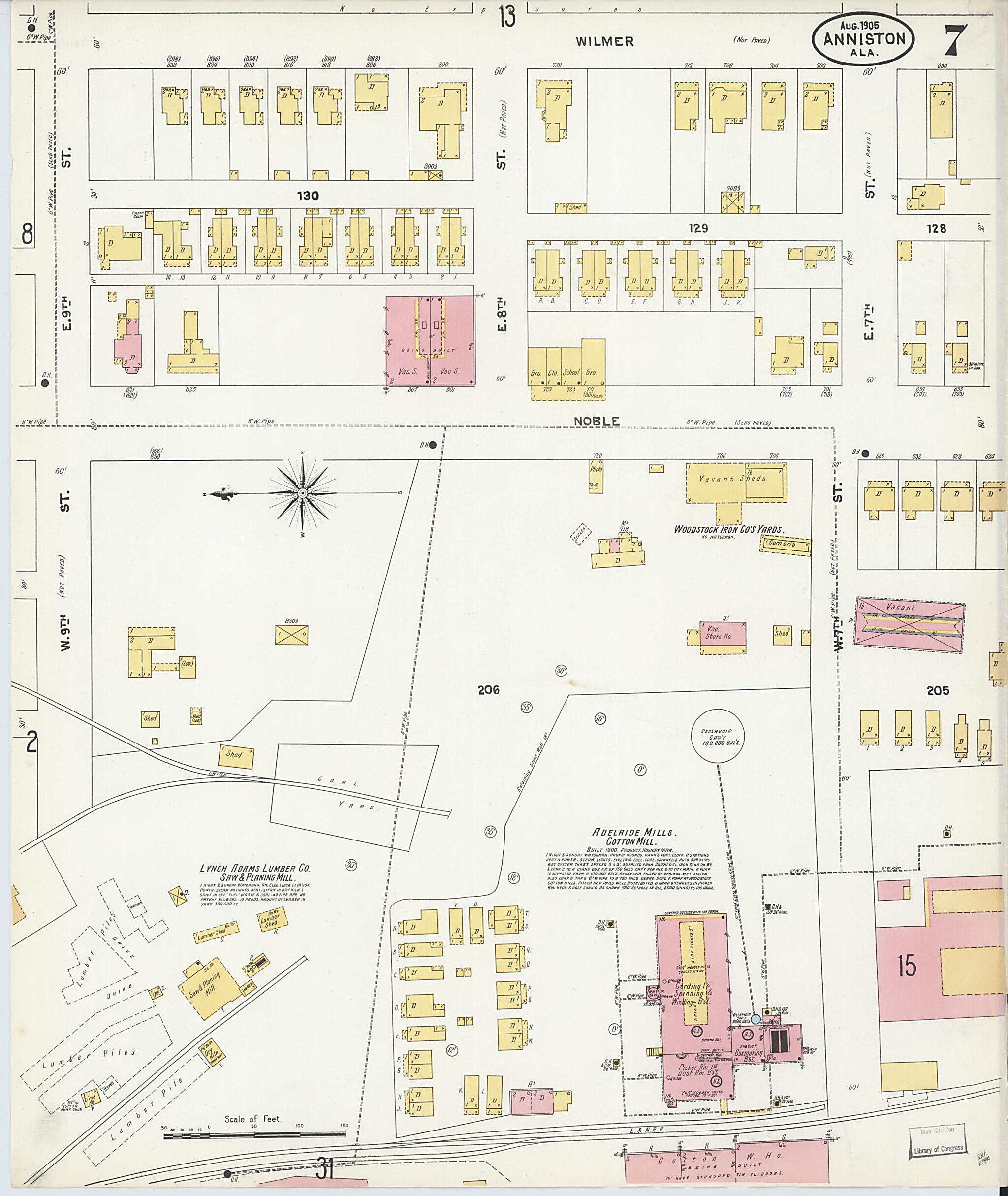 Anniston, Calhoun County, Alabama 1905 (Sheet 7 of 35) by Relic Map Company