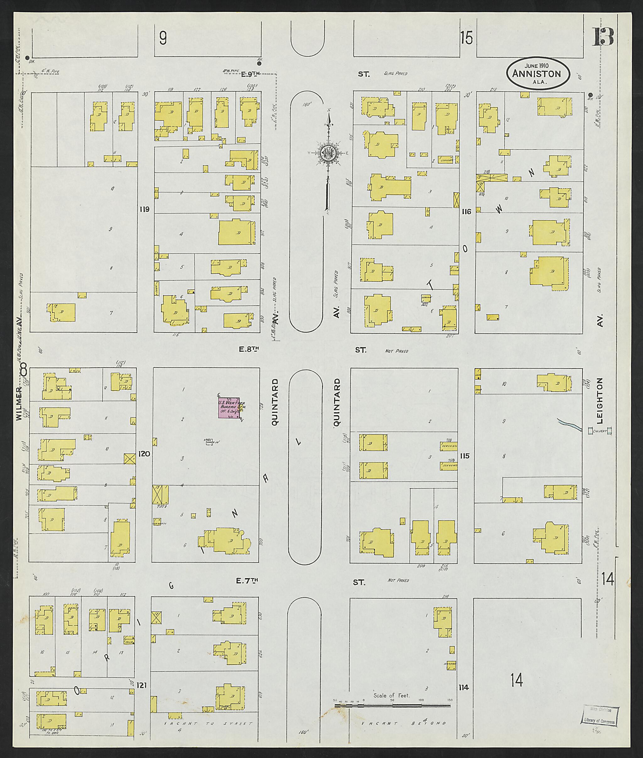 Anniston, Calhoun County, Alabama 1910 (Sheet 13 of 39) by Relic Map Company