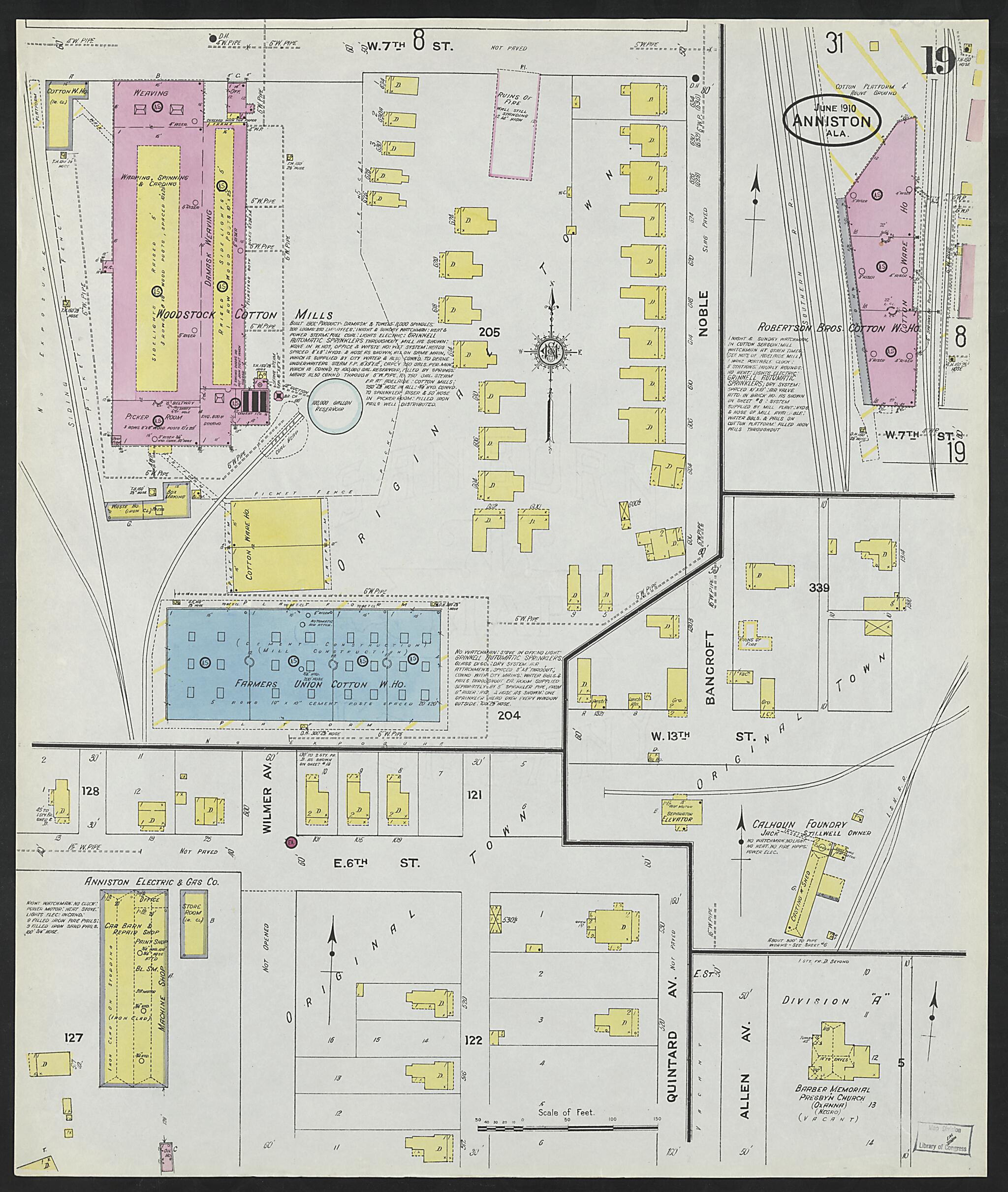 Anniston, Calhoun County, Alabama 1910 (Sheet 19 of 39) by Relic Map Company