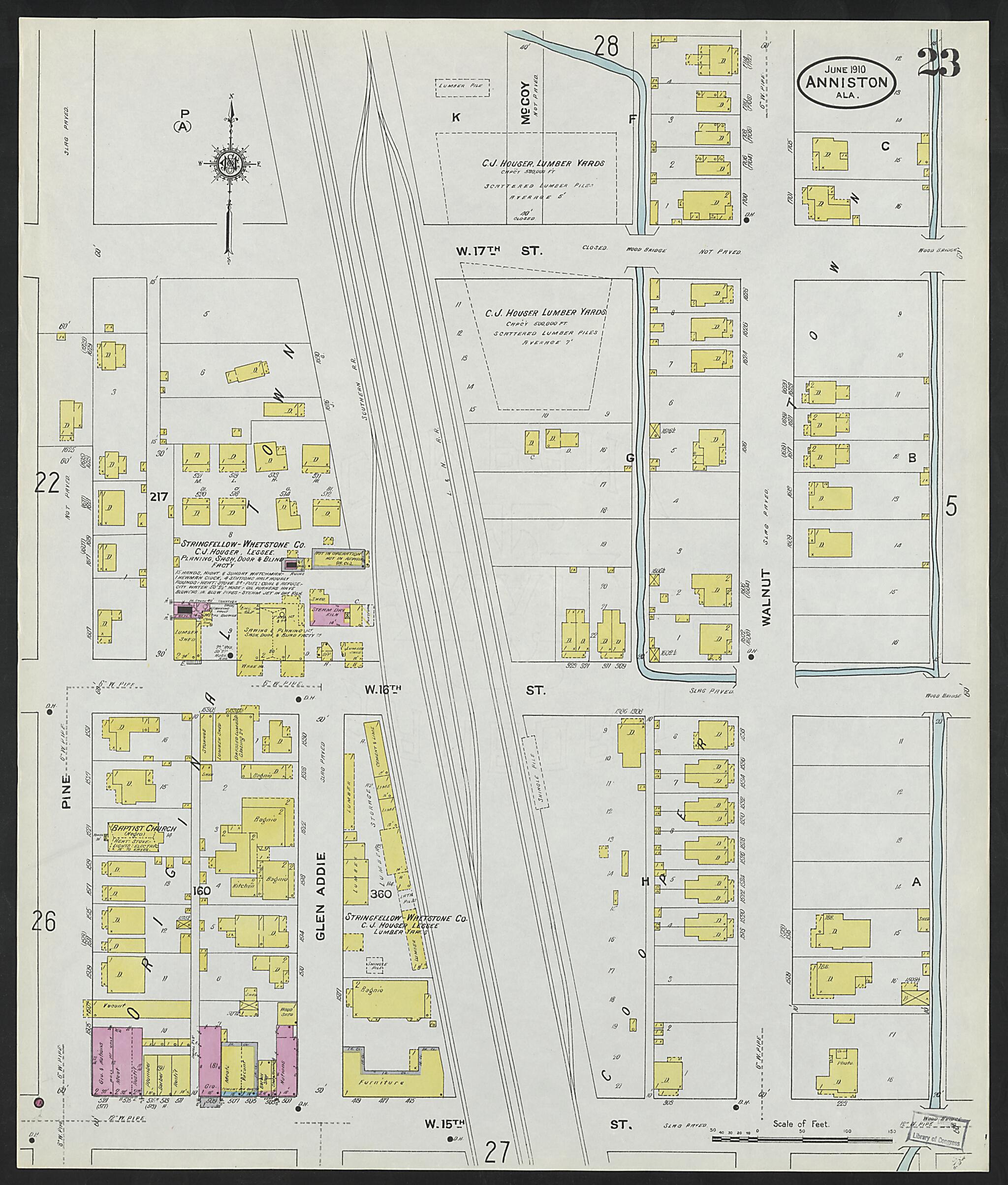 Anniston, Calhoun County, Alabama 1910 (Sheet 23 of 39) by Relic Map Company