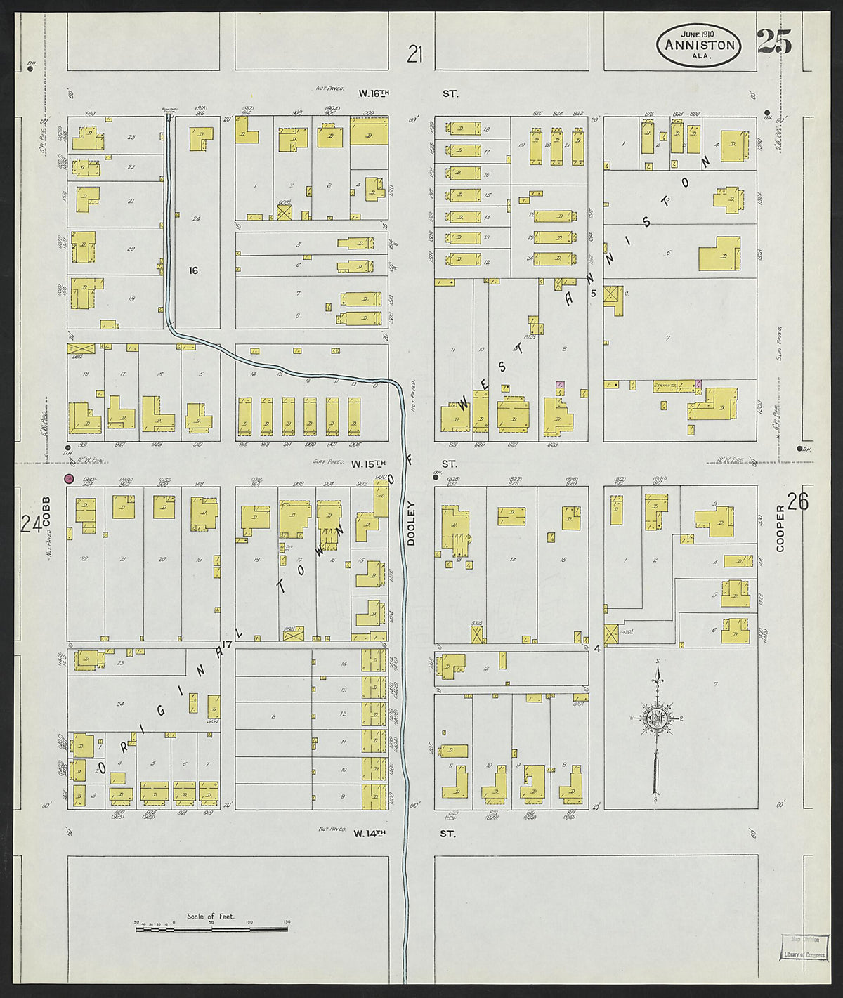 Anniston, Calhoun County, Alabama 1910 (Sheet 25 of 39) by Relic Map Company