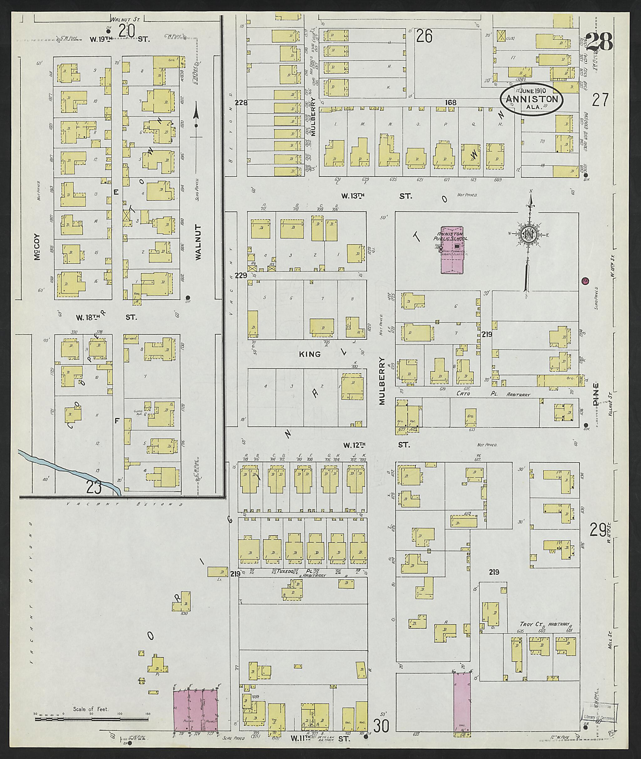 Anniston, Calhoun County, Alabama 1910 (Sheet 28 of 39) by Relic Map Company