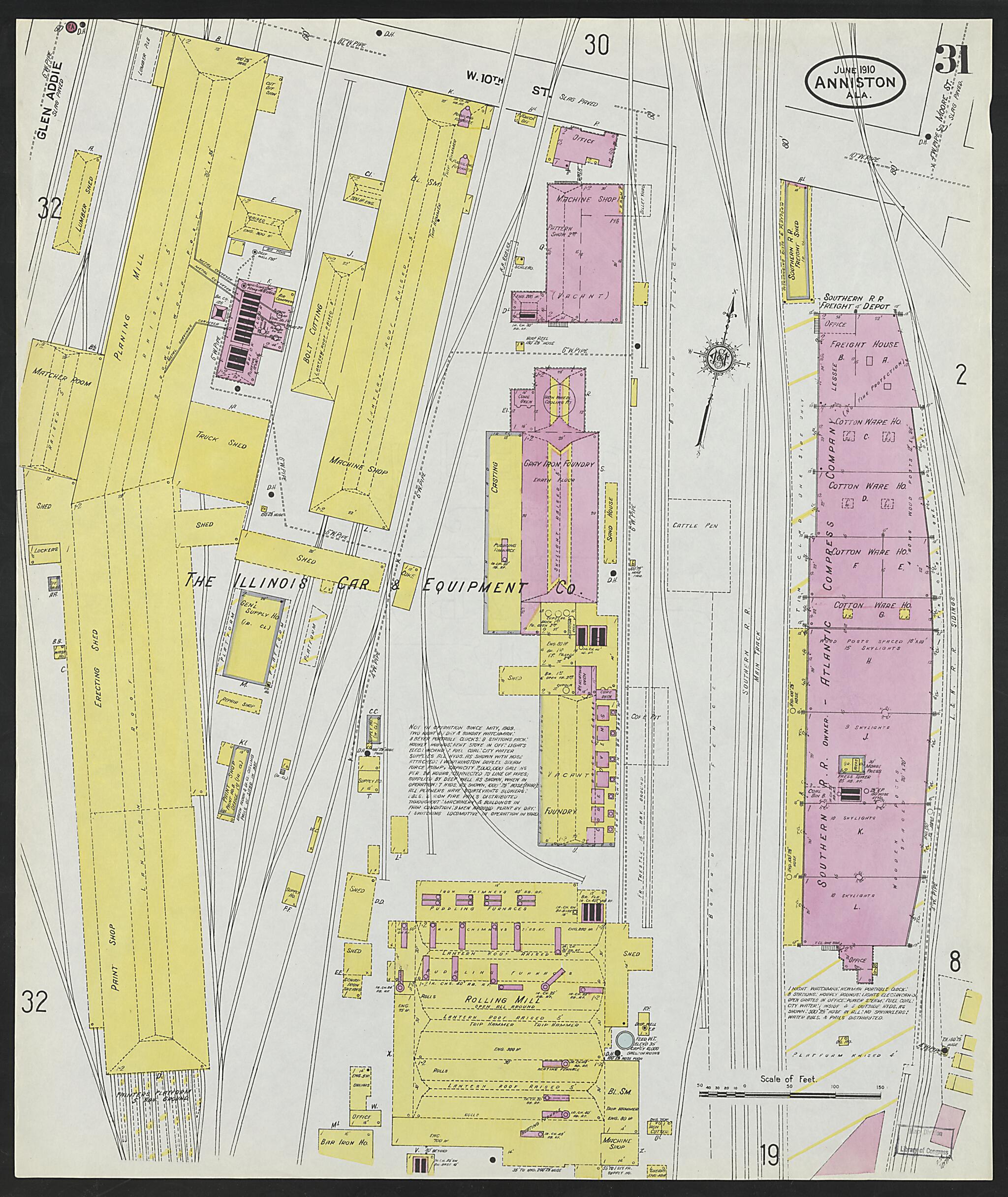 Anniston, Calhoun County, Alabama 1910 (Sheet 31 of 39) by Relic Map Company