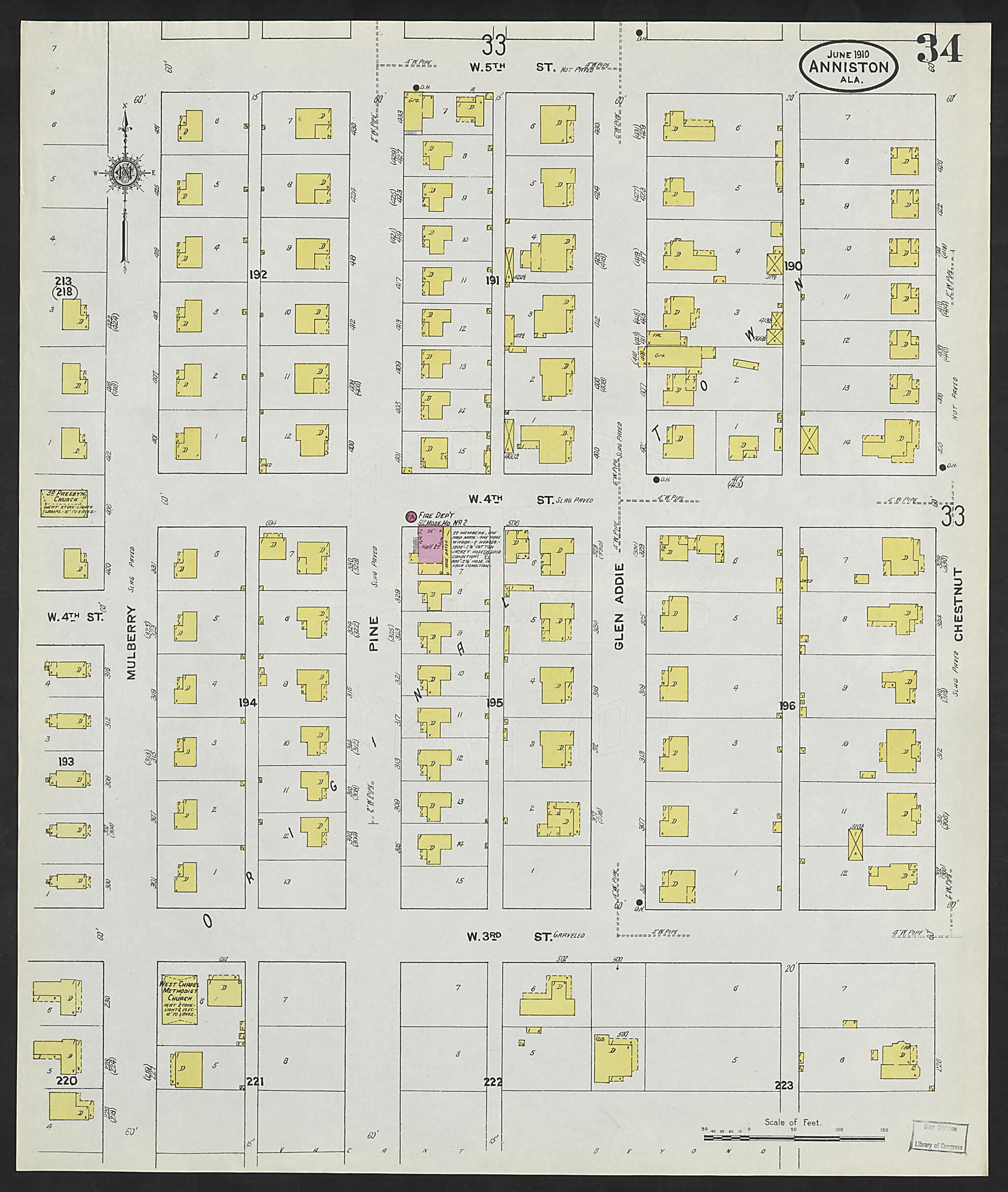 Anniston, Calhoun County, Alabama 1910 (Sheet 34 of 39) by Relic Map Company