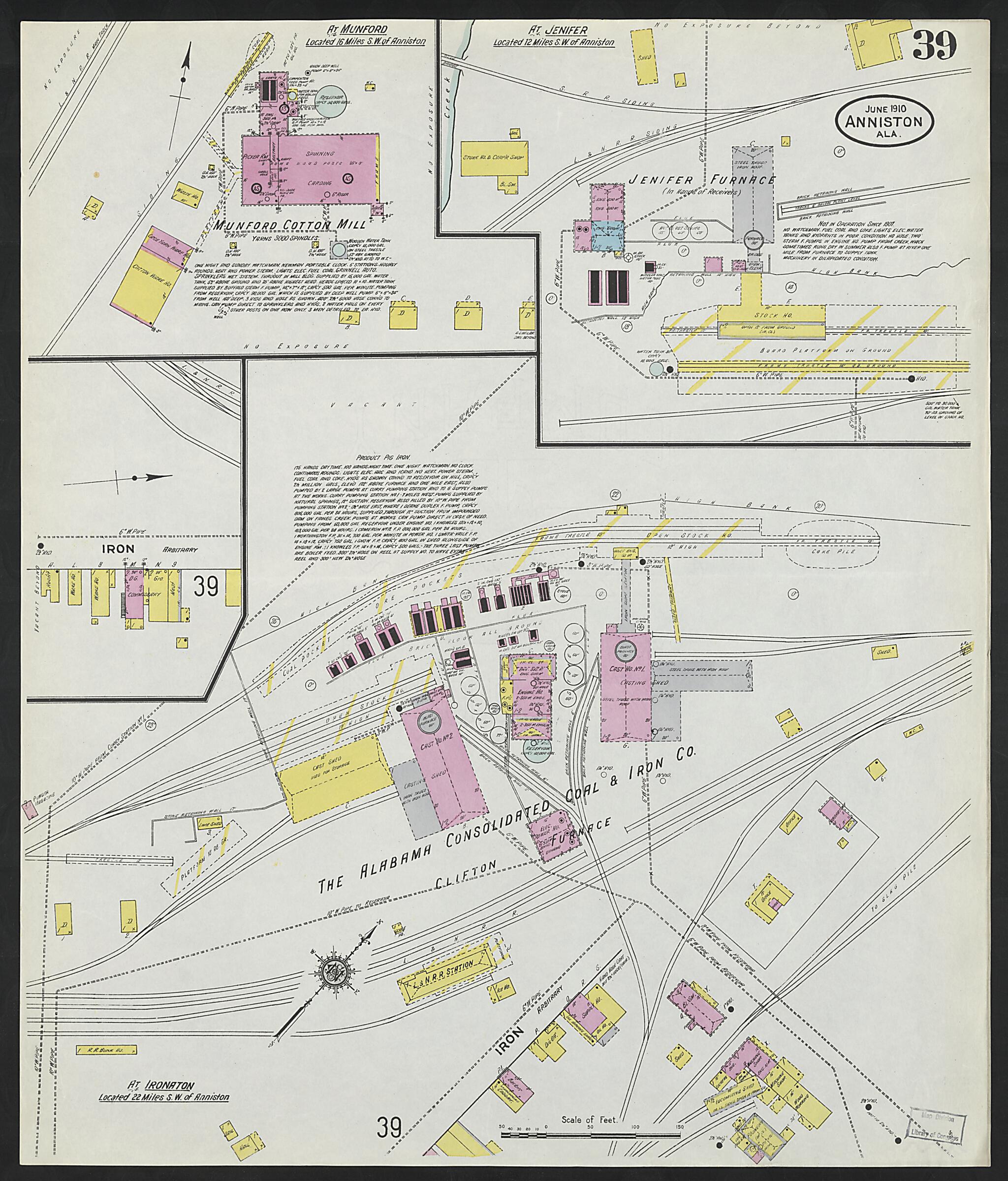 Anniston, Calhoun County, Alabama 1910 (Sheet 39 of 39) by Relic Map Company