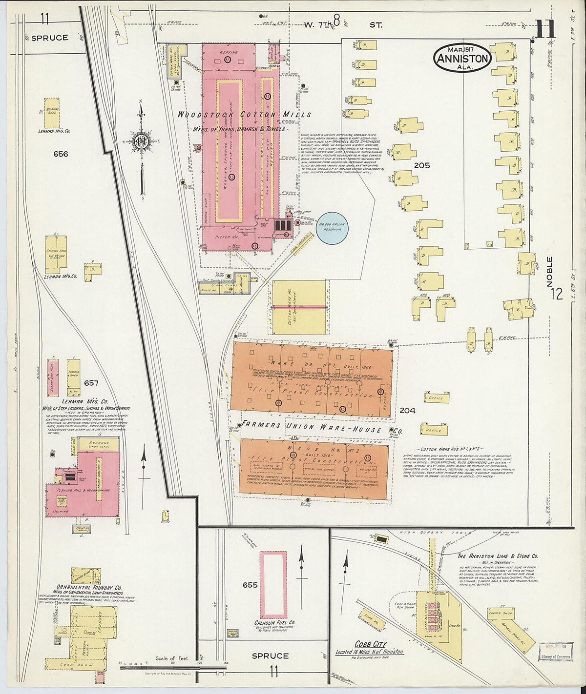 Anniston, Calhoun County, Alabama 1917 (Sheet 10 of 39) by Relic Map Company