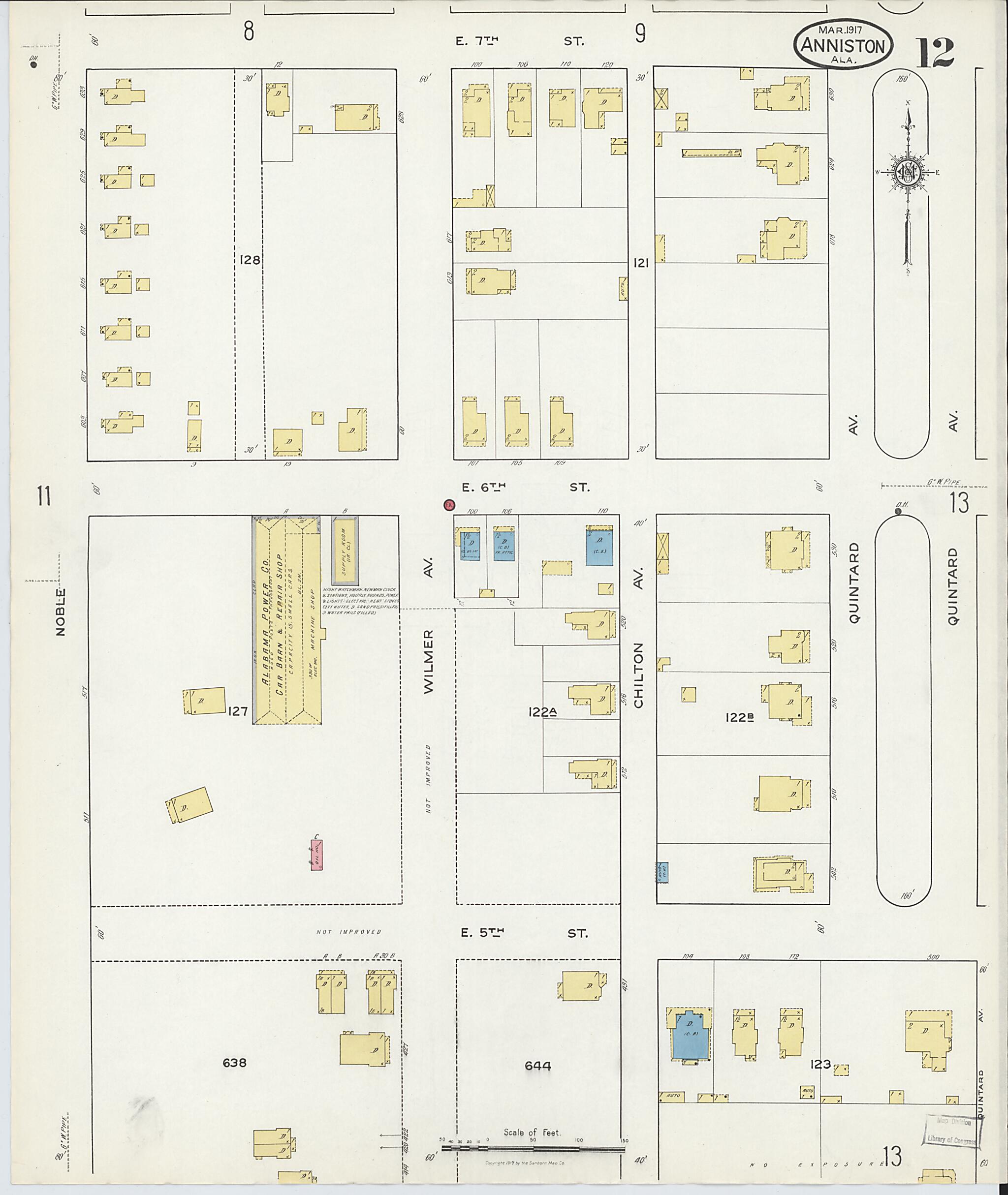 Anniston, Calhoun County, Alabama 1917 (Sheet 11 of 39) by Relic Map Company