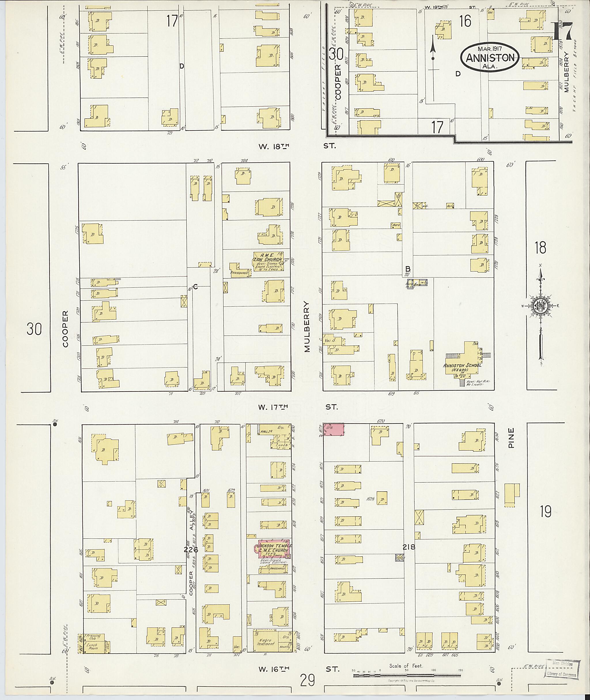 Anniston, Calhoun County, Alabama 1917 (Sheet 16 of 39) by Relic Map Company