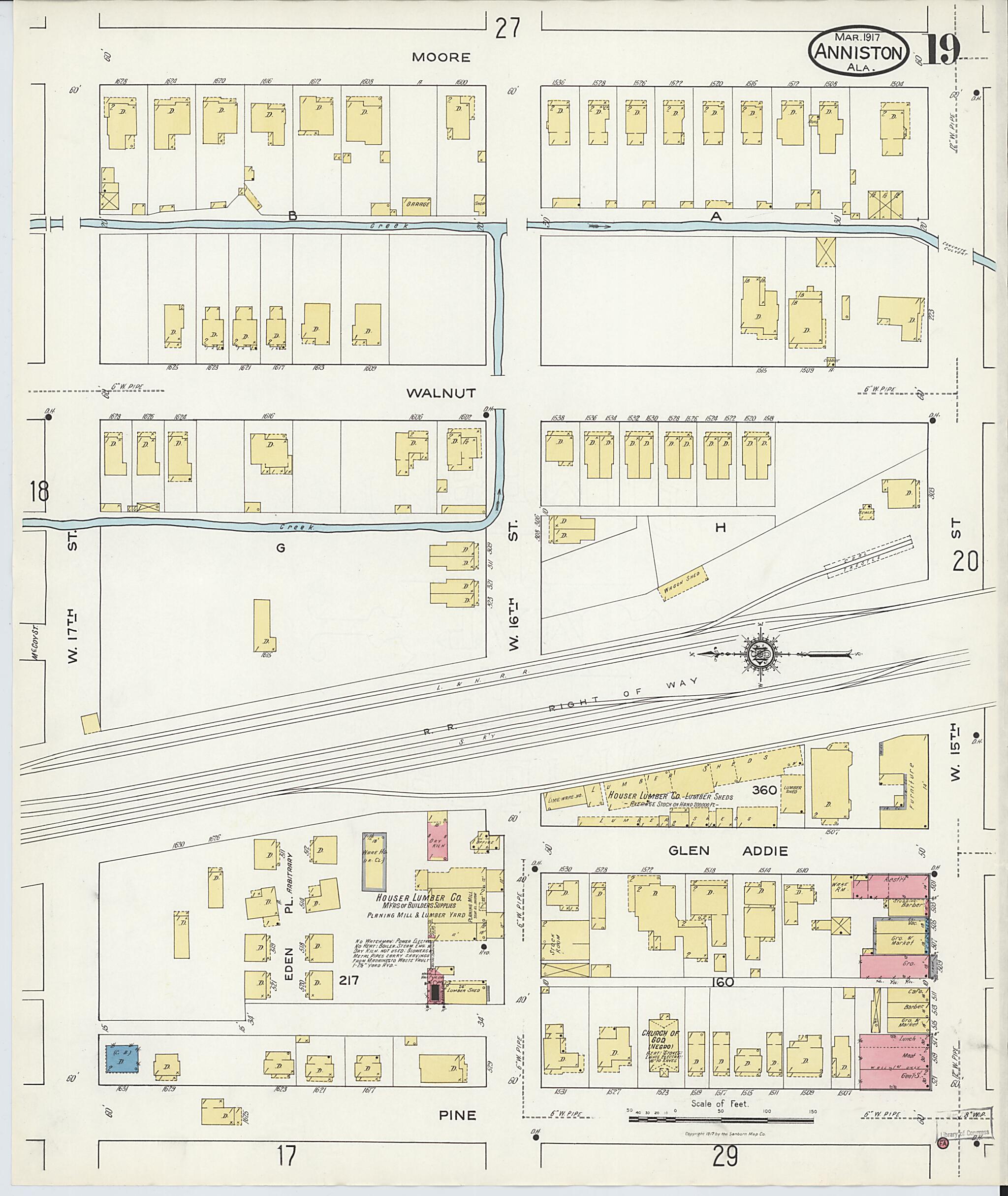 Anniston, Calhoun County, Alabama 1917 (Sheet 18 of 39) by Relic Map Company