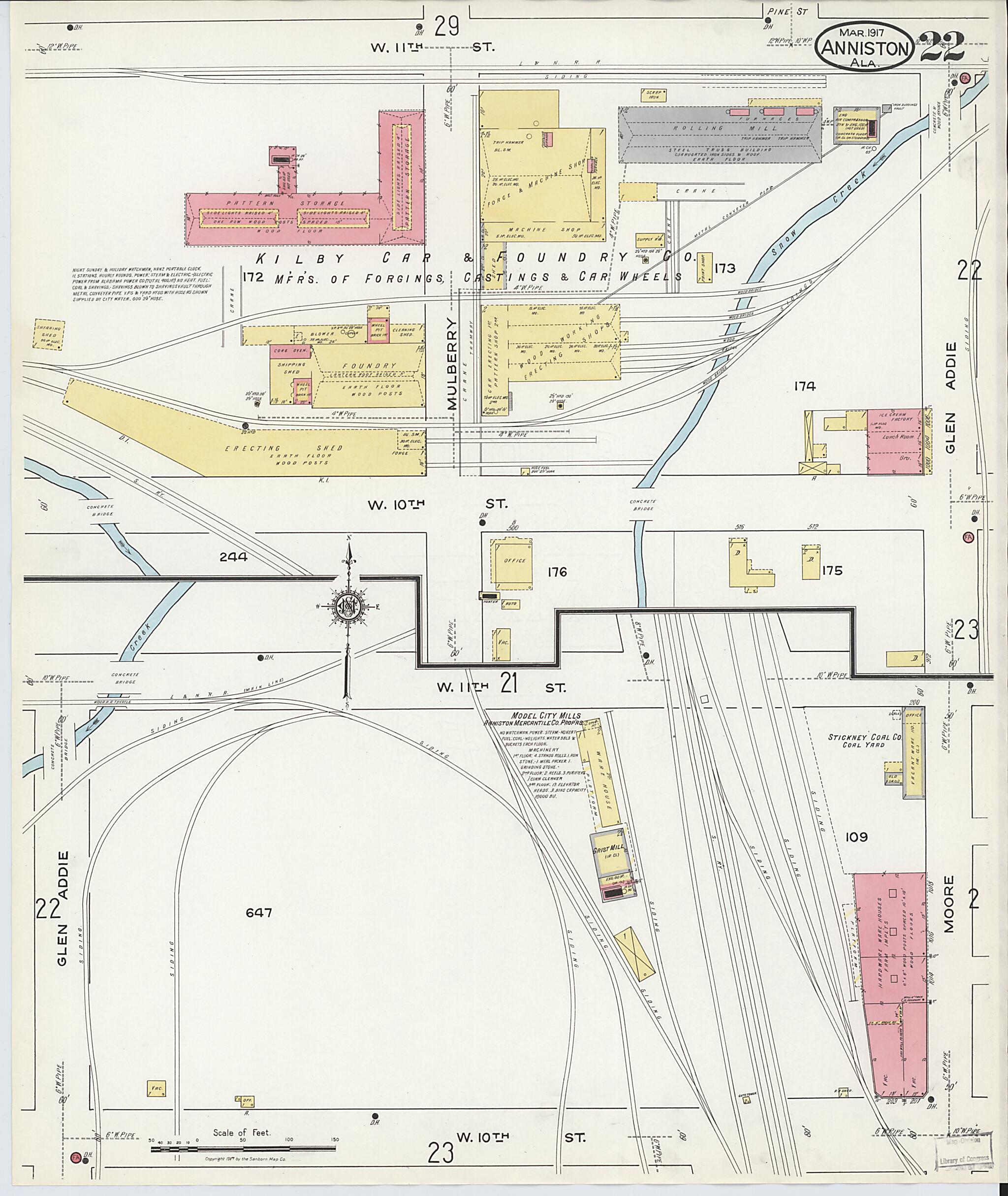 Anniston, Calhoun County, Alabama 1917 (Sheet 21 of 39) by Relic Map Company