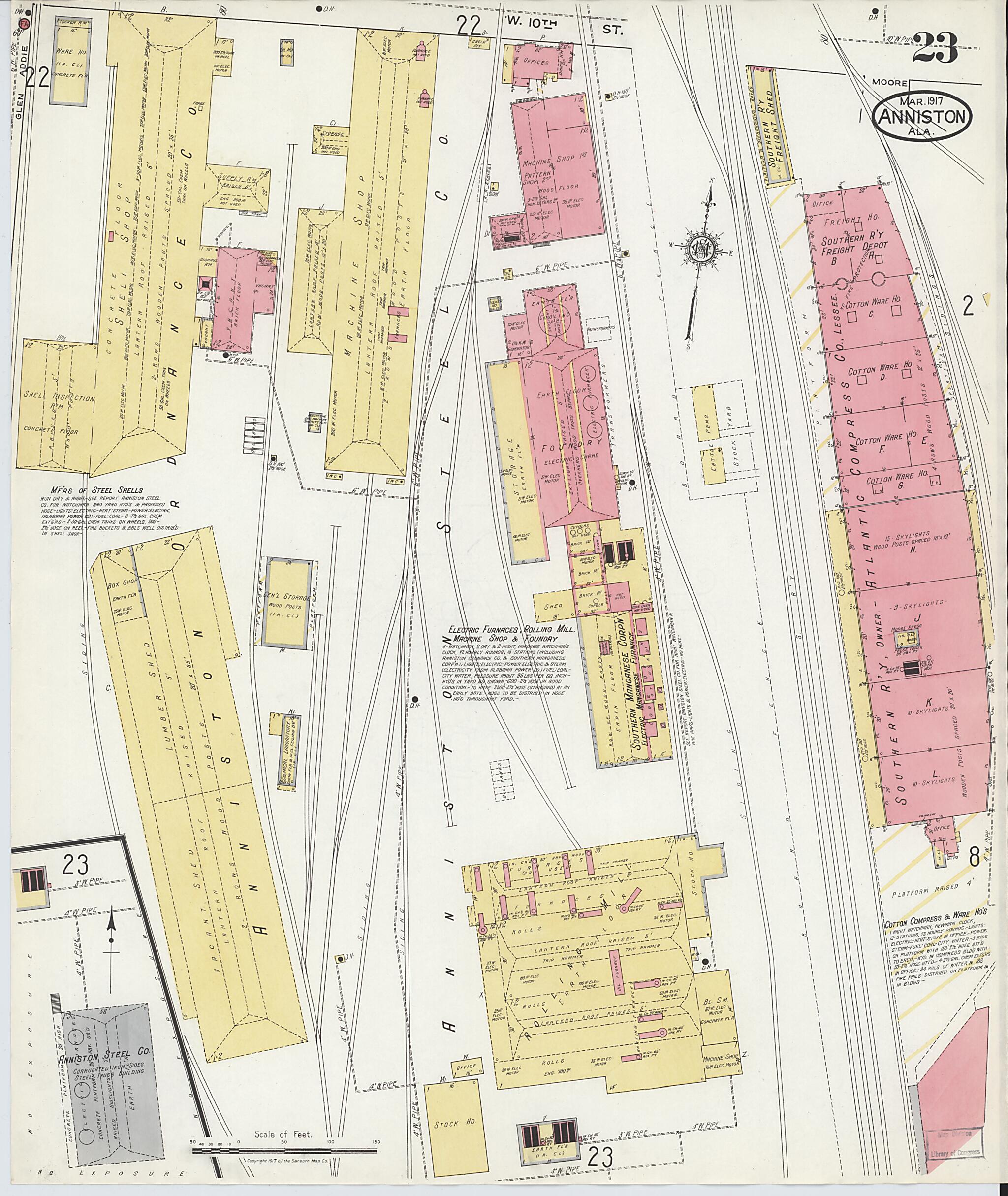 Anniston, Calhoun County, Alabama 1917 (Sheet 22 of 39) by Relic Map Company