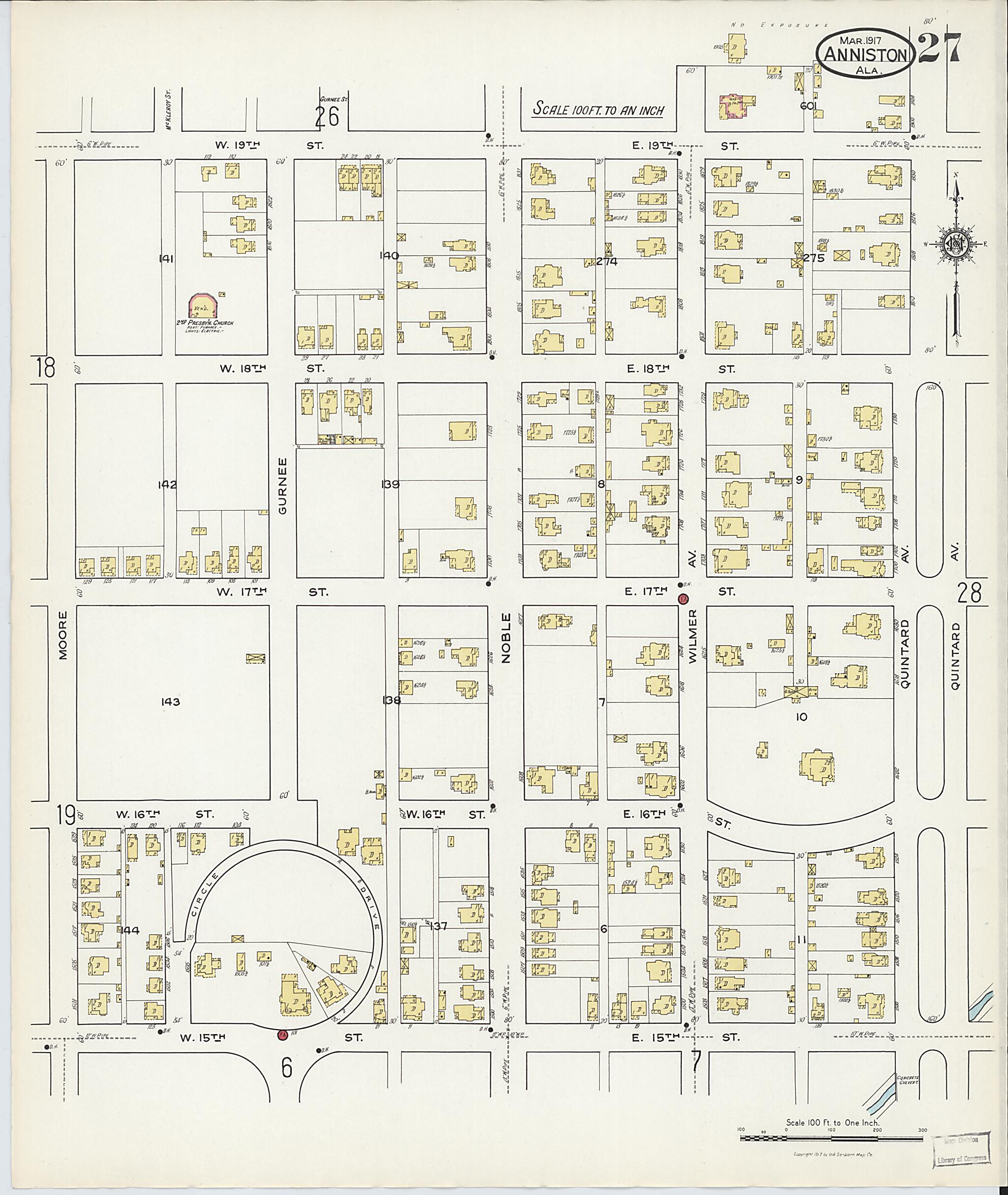Anniston, Calhoun County, Alabama 1917 (Sheet 26 of 39) by Relic Map Company