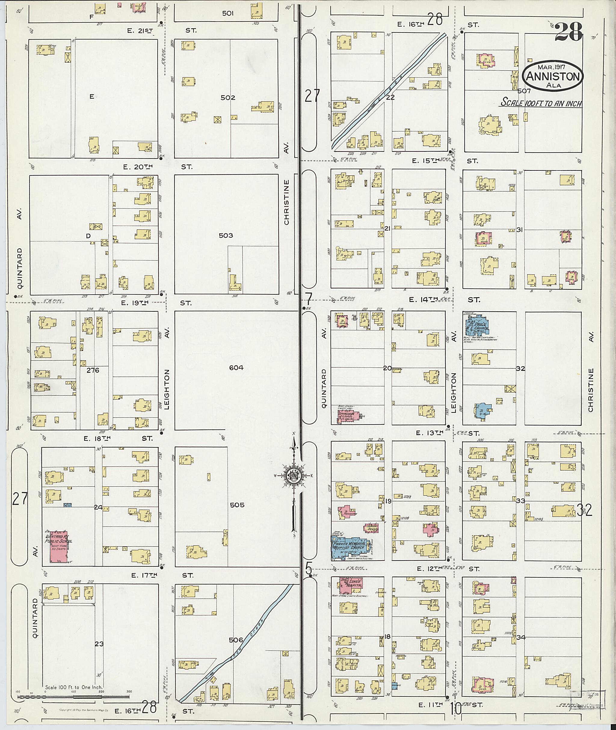 Anniston, Calhoun County, Alabama 1917 (Sheet 27 of 39) by Relic Map Company
