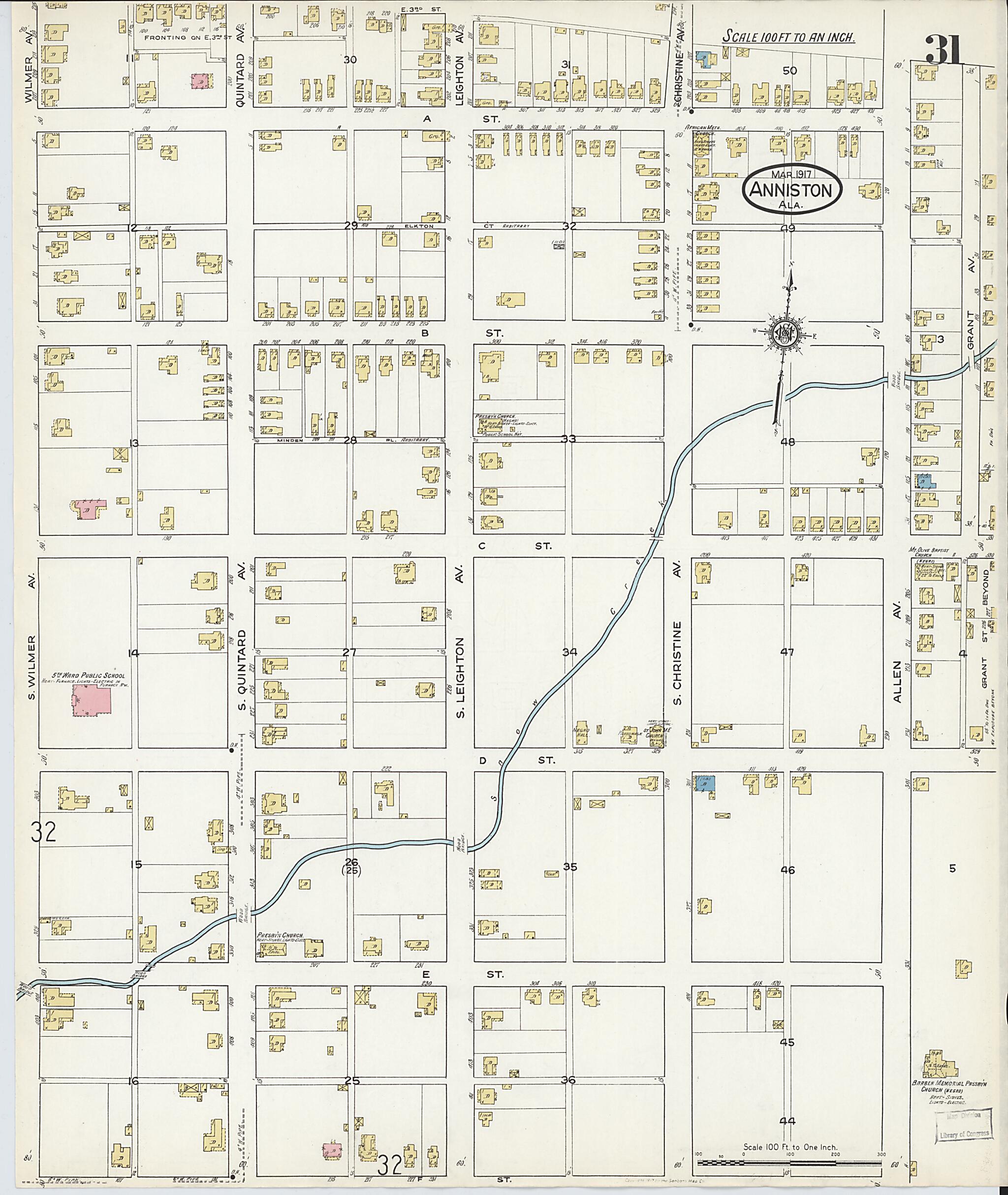 Anniston, Calhoun County, Alabama 1917 (Sheet 30 of 39) by Relic Map Company