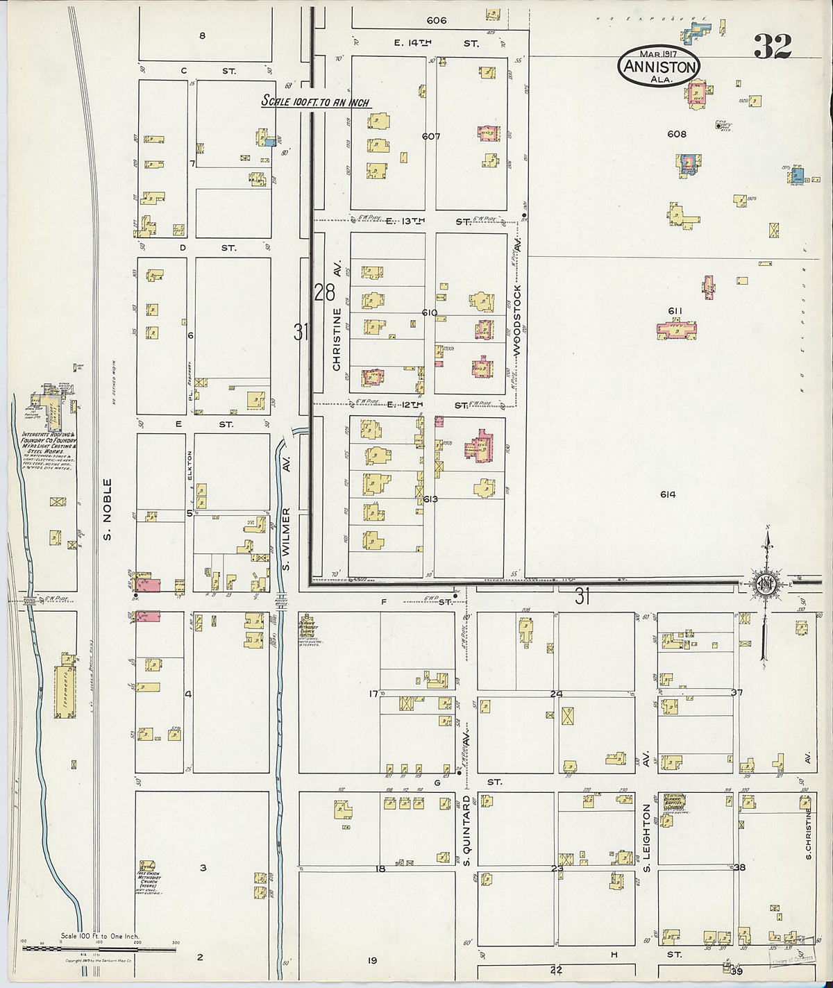 Anniston, Calhoun County, Alabama 1917 (Sheet 31 of 39) by Relic Map Company