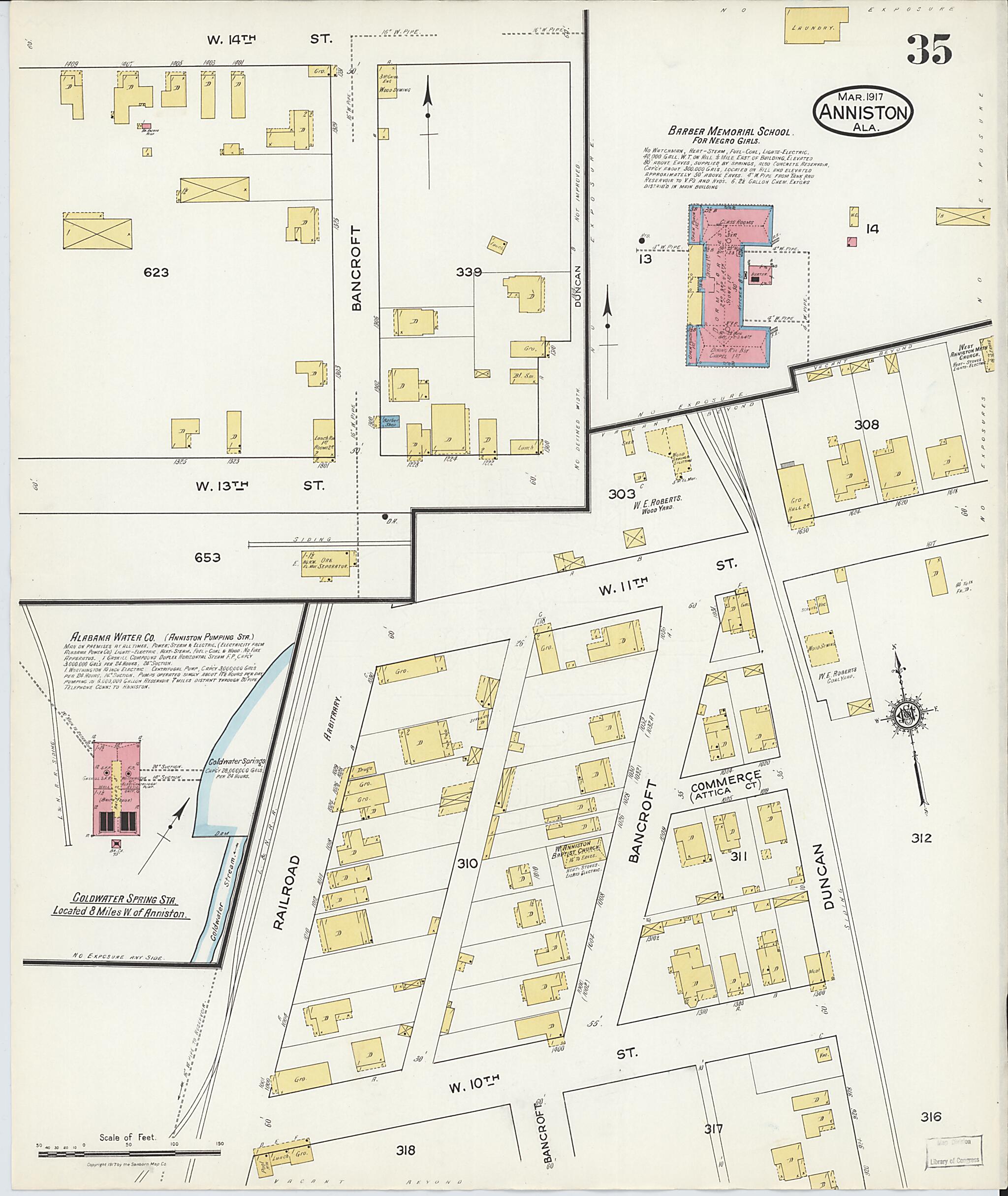 Anniston, Calhoun County, Alabama 1917 (Sheet 34 of 39) by Relic Map Company