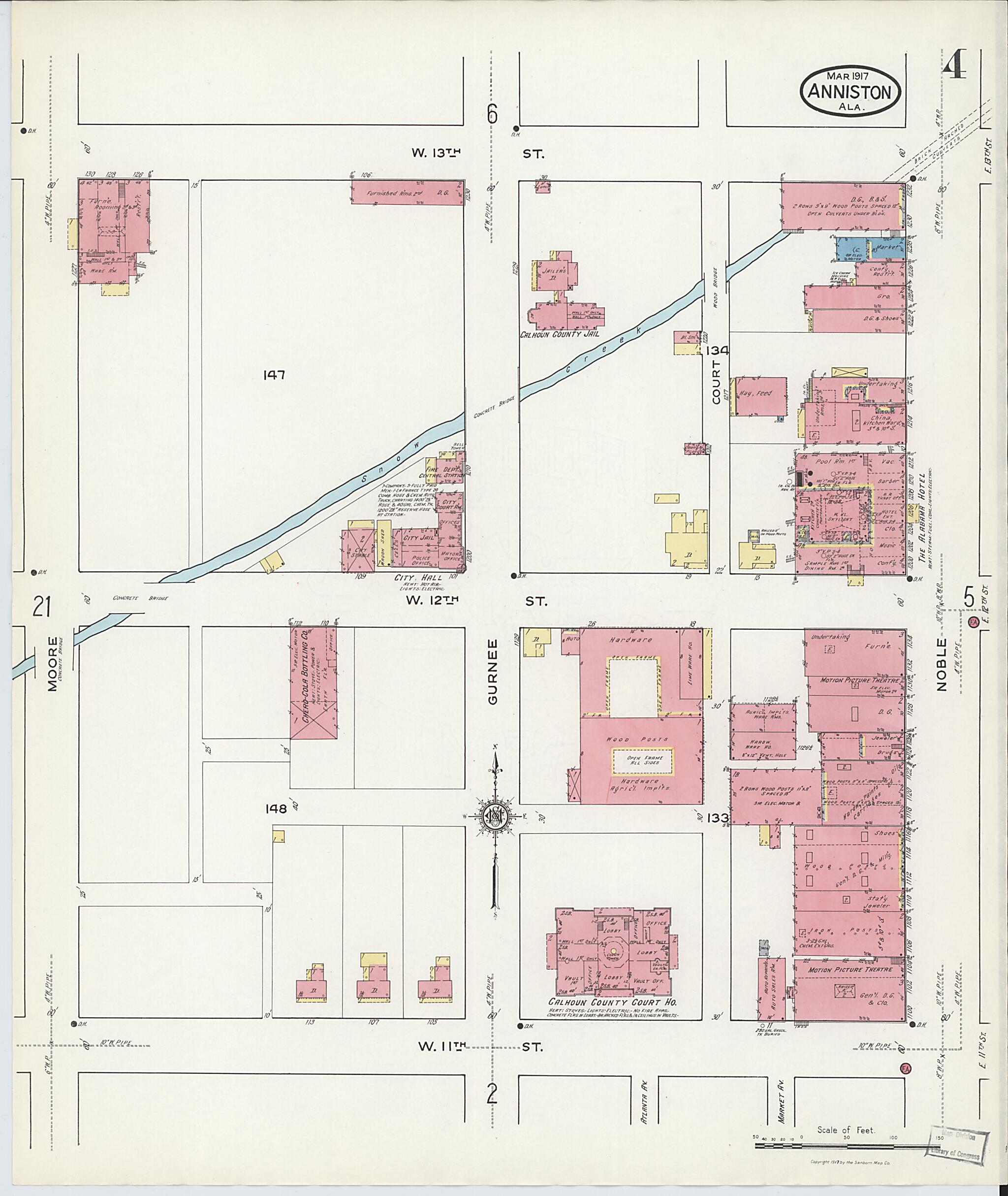 Anniston, Calhoun County, Alabama 1917 (Sheet 4 of 39) by Relic Map Company
