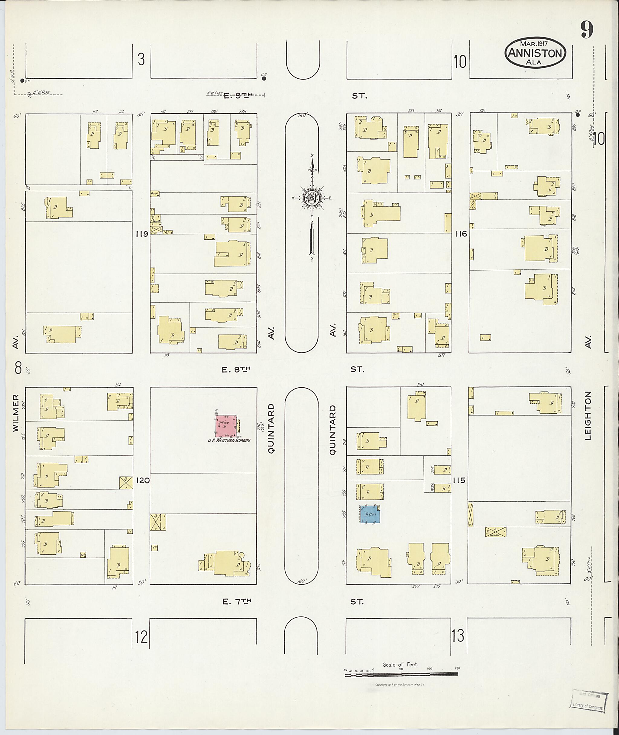Anniston, Calhoun County, Alabama 1917 (Sheet 8 of 39) by Relic Map Company