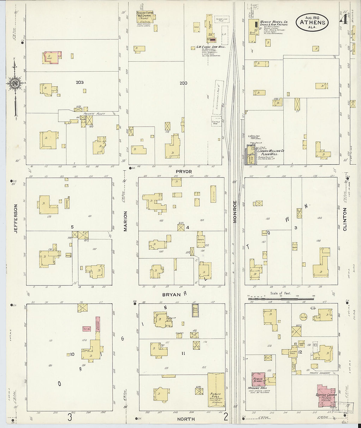 Athens, Limestone County, Alabama 1910 (Sheet 4 of 5) by Relic Map Company