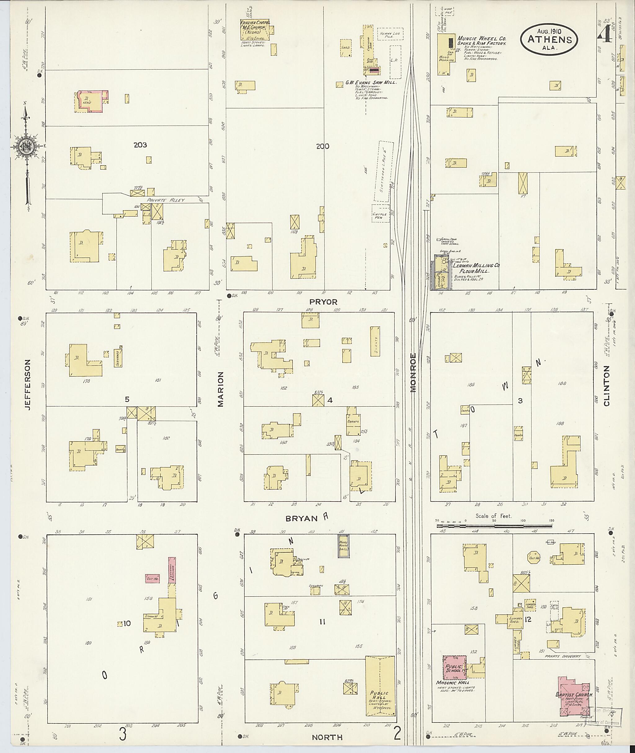 Athens, Limestone County, Alabama 1910 (Sheet 4 of 5) by Relic Map Company