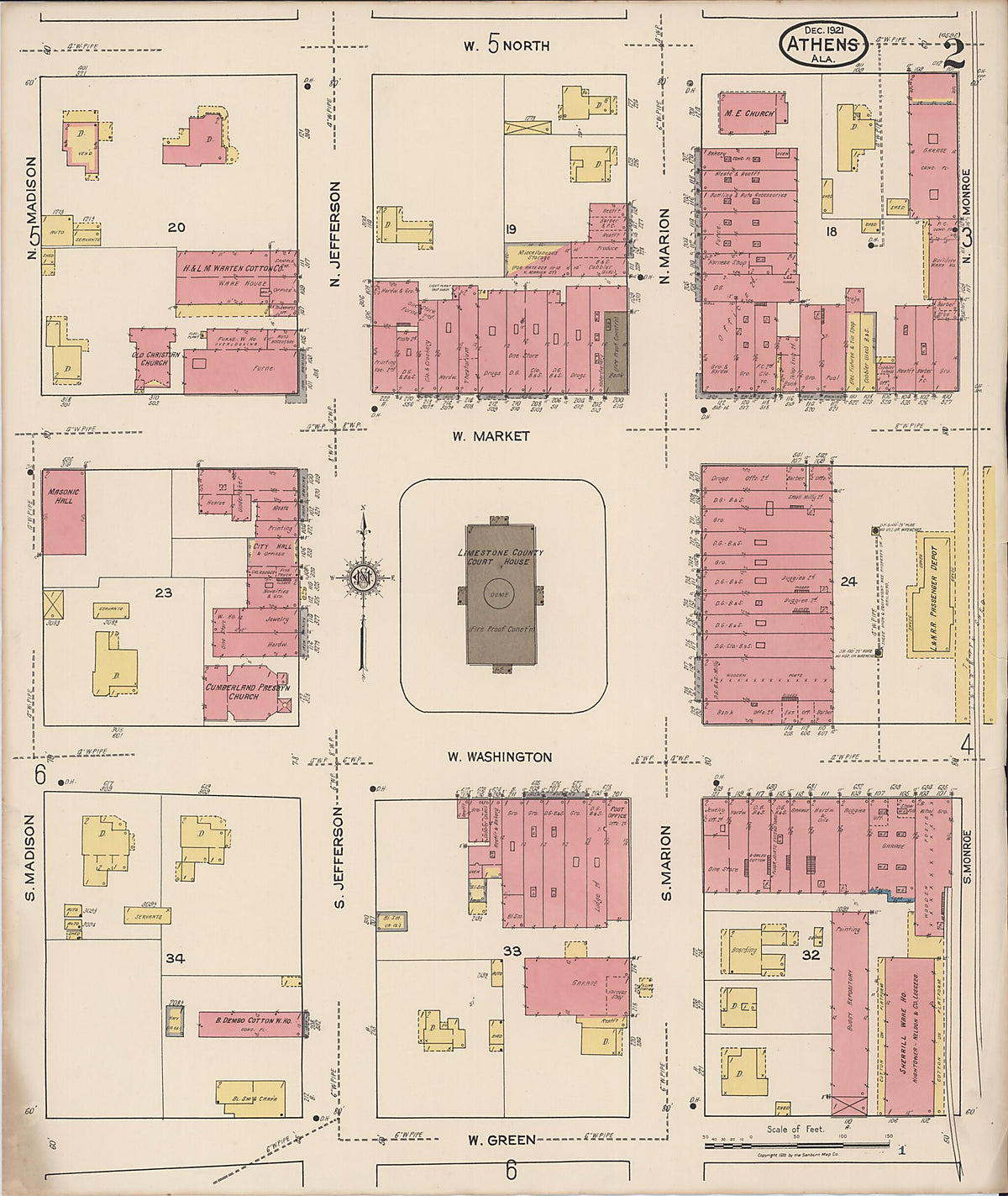 Athens, Limestone County, Alabama 1921 (Sheet 2 of 7) by Relic Map Company