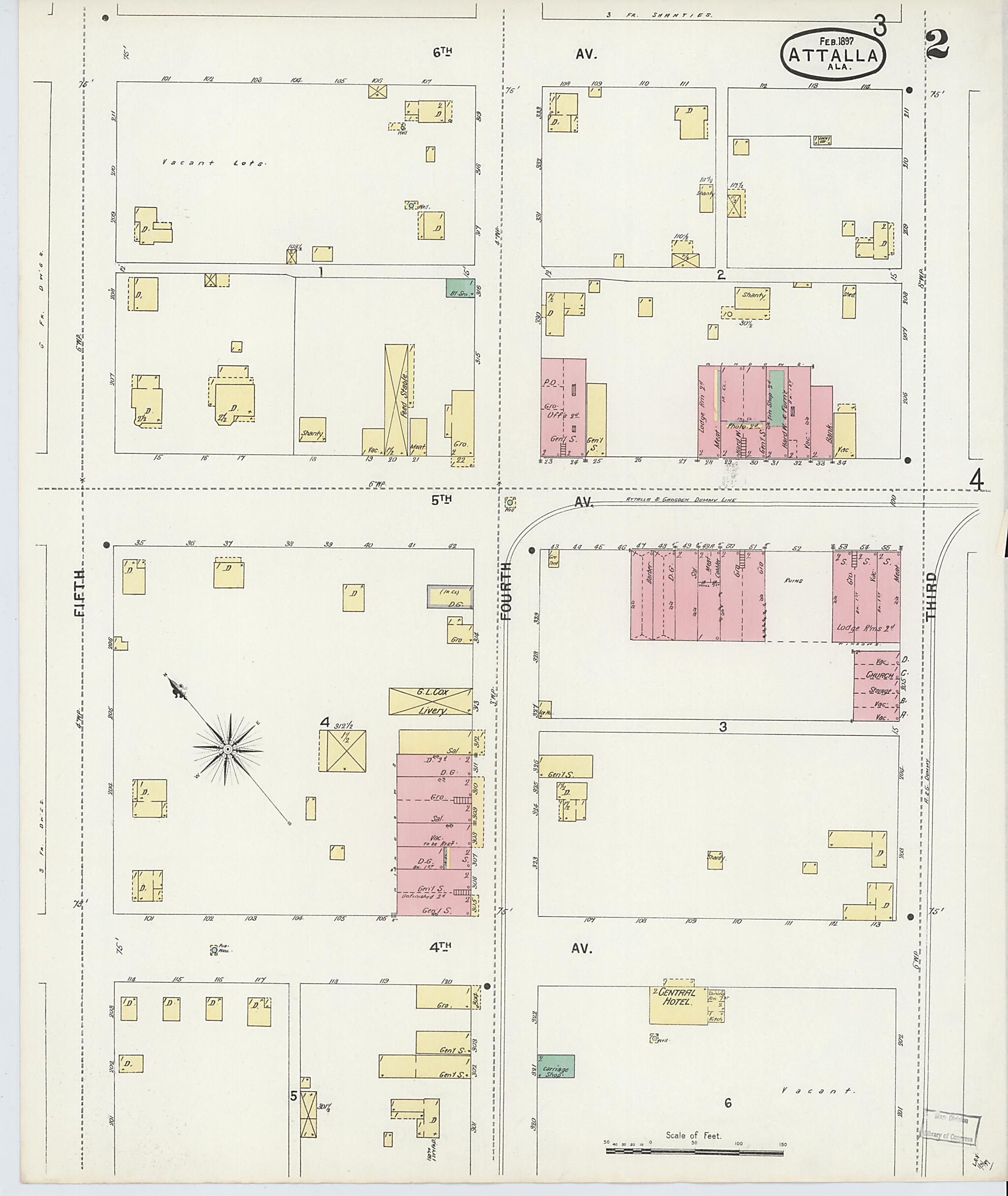 Attalla, Etowah County, Alabama 1897 (Sheet 2 of 4) by Relic Map Company