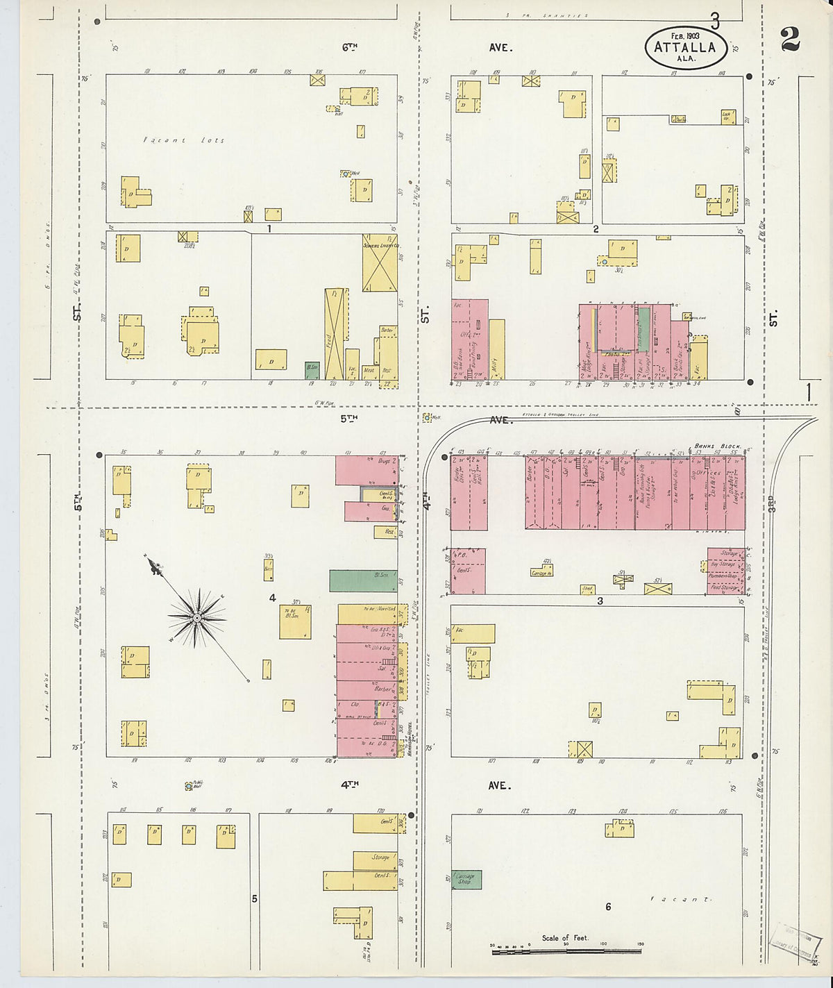 Attalla, Etowah County, Alabama 1903 (Sheet 2 of 5) by Relic Map Company