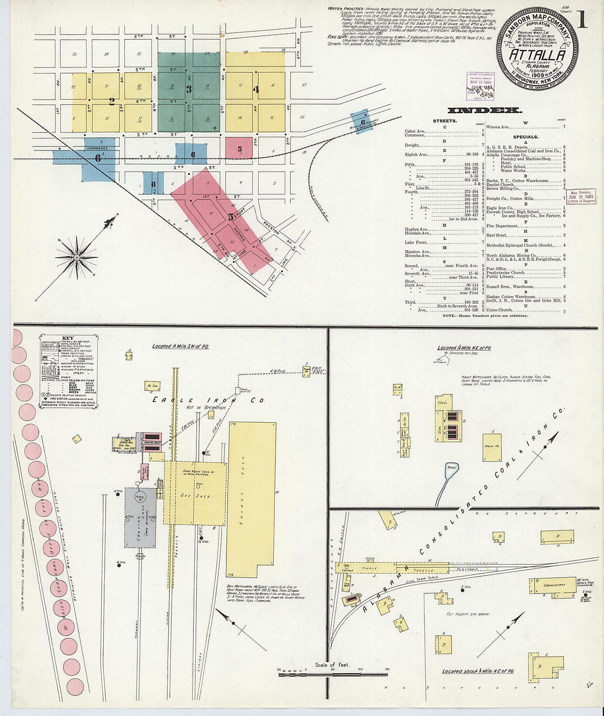 Attalla, Etowah County, Alabama 1909 (Sheet 1 of 7) by Relic Map Company