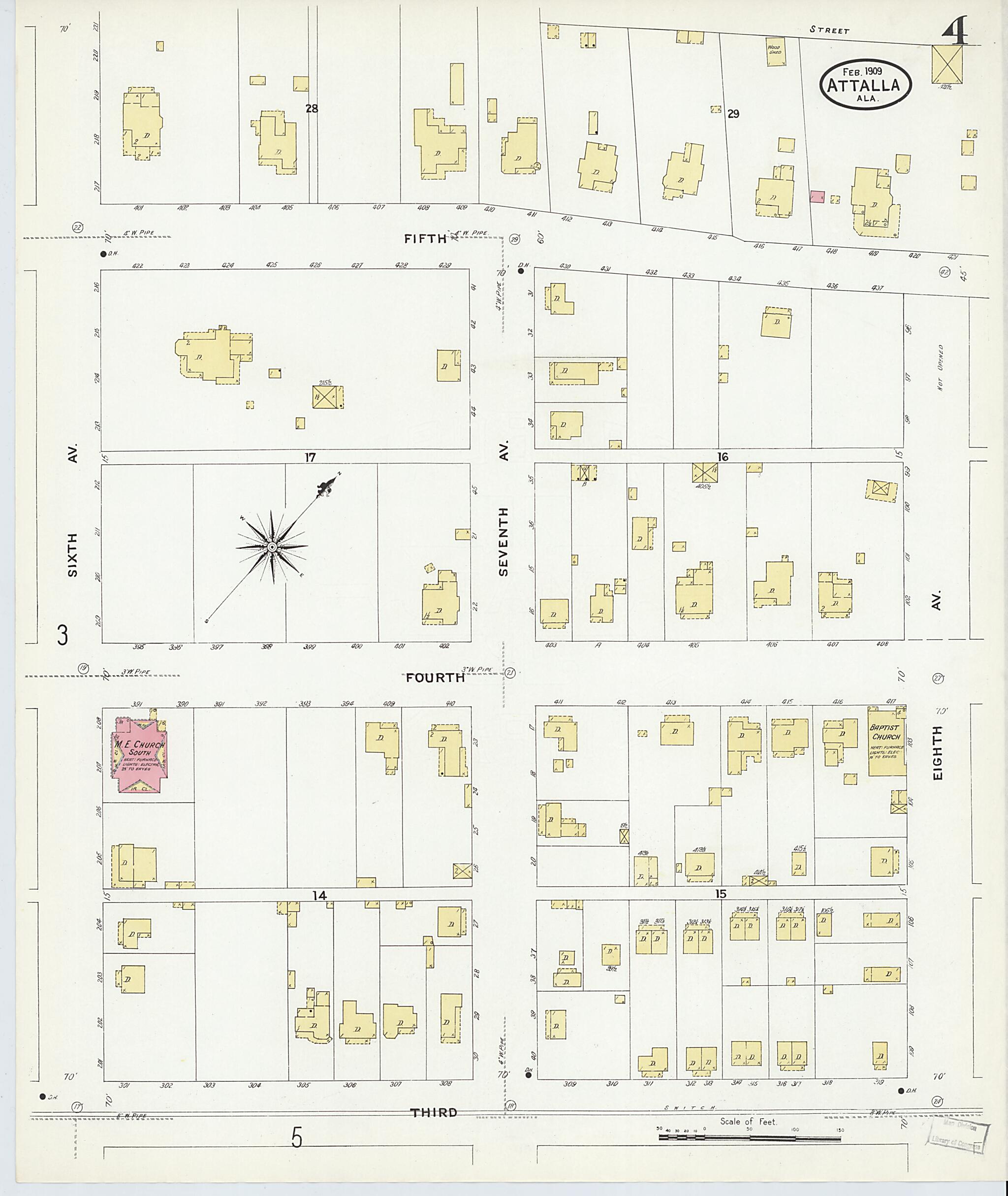 Attalla, Etowah County, Alabama 1909 (Sheet 4 of 7) by Relic Map Company