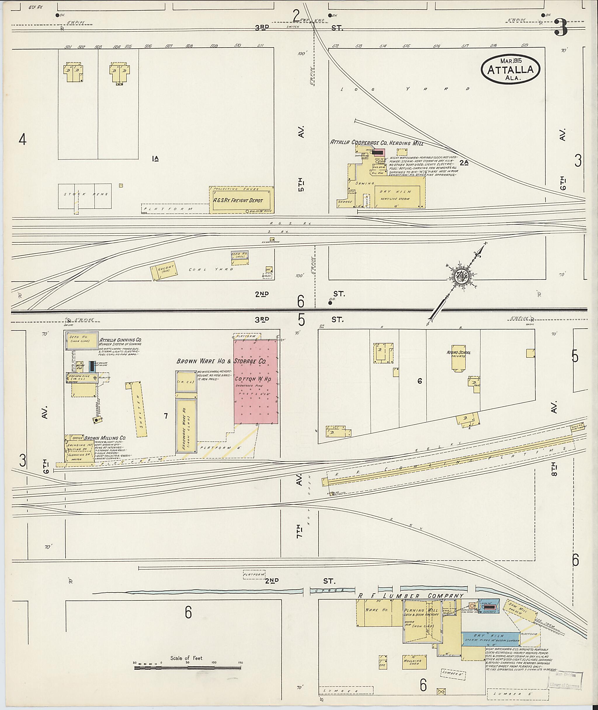 Attalla, Etowah County, Alabama 1915 (Sheet 3 of 7) by Relic Map Company