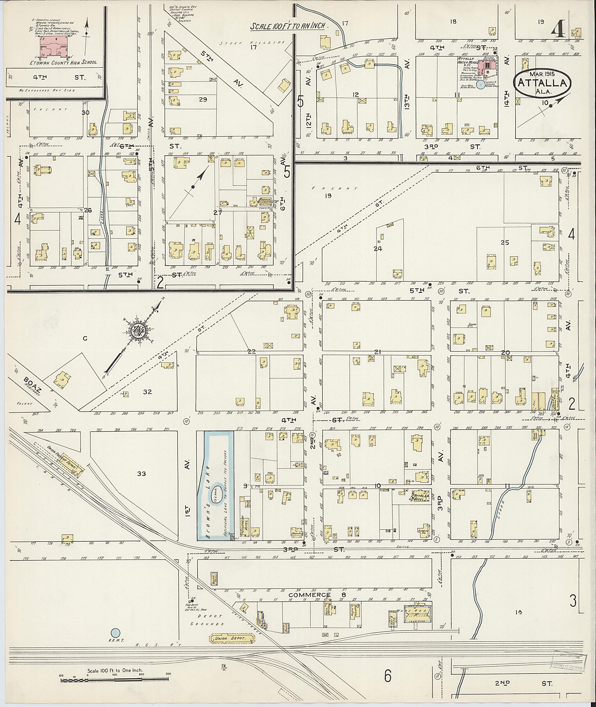 Attalla, Etowah County, Alabama 1915 (Sheet 4 of 7) by Relic Map Company