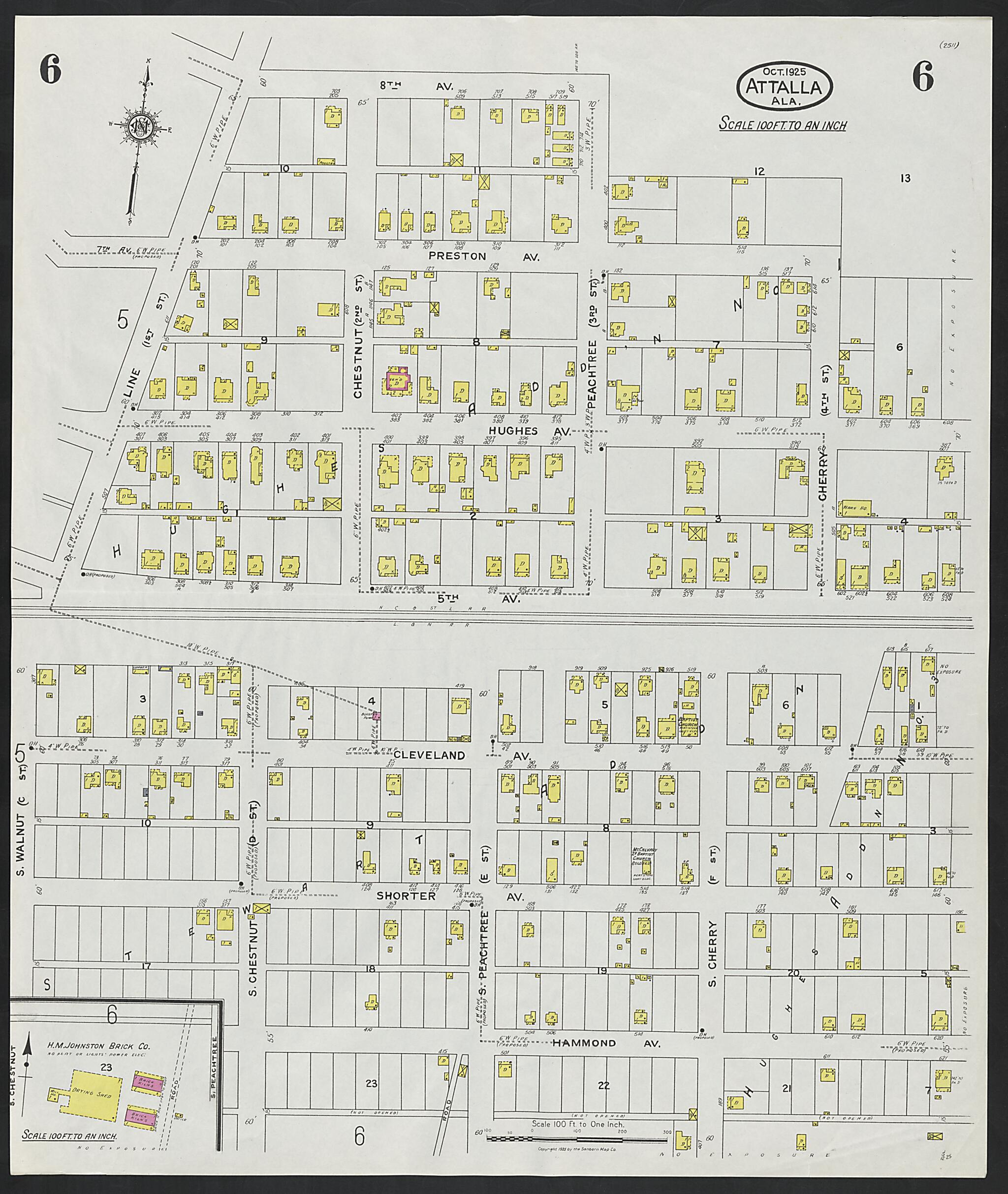 Attalla, Etowah County, Alabama 1925 (Sheet 6 of 8) by Relic Map Company