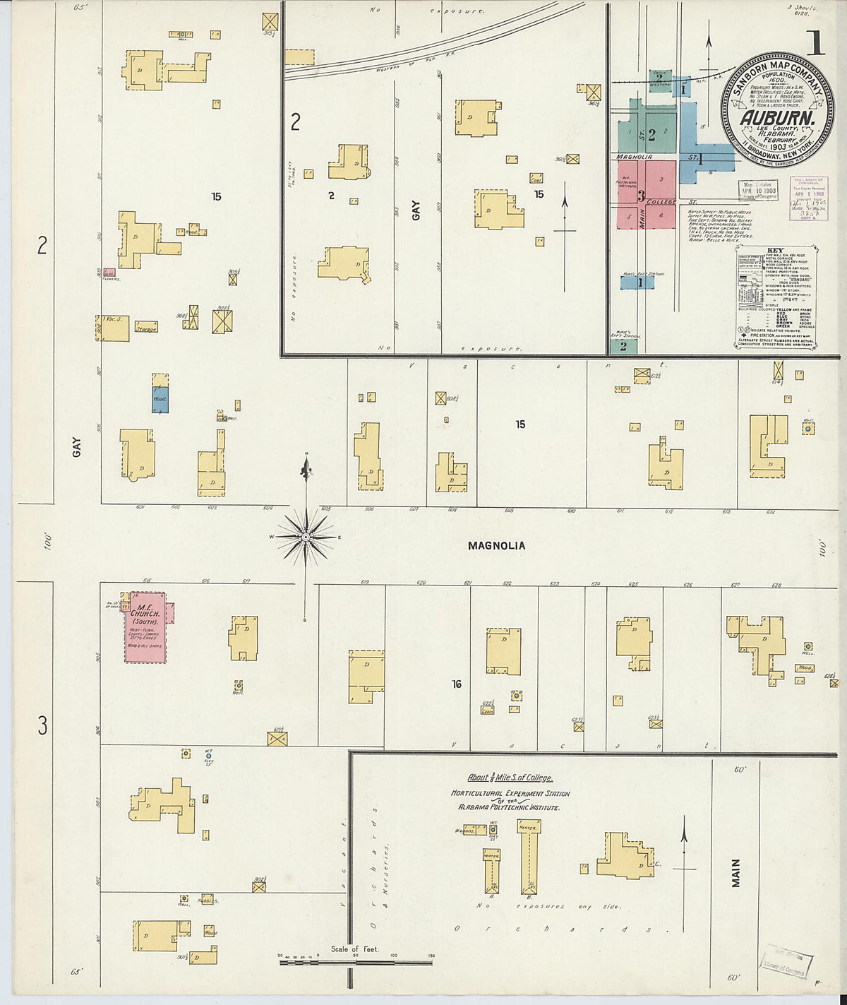 Auburn, Lee County, Alabama 1903 (Sheet 1 of 3) by Relic Map Company