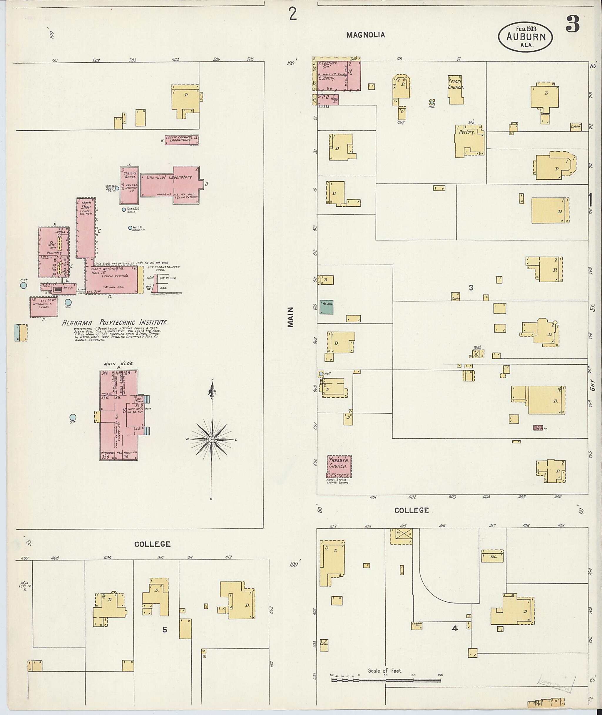 Auburn, Lee County, Alabama 1903 (Sheet 3 of 3) by Relic Map Company