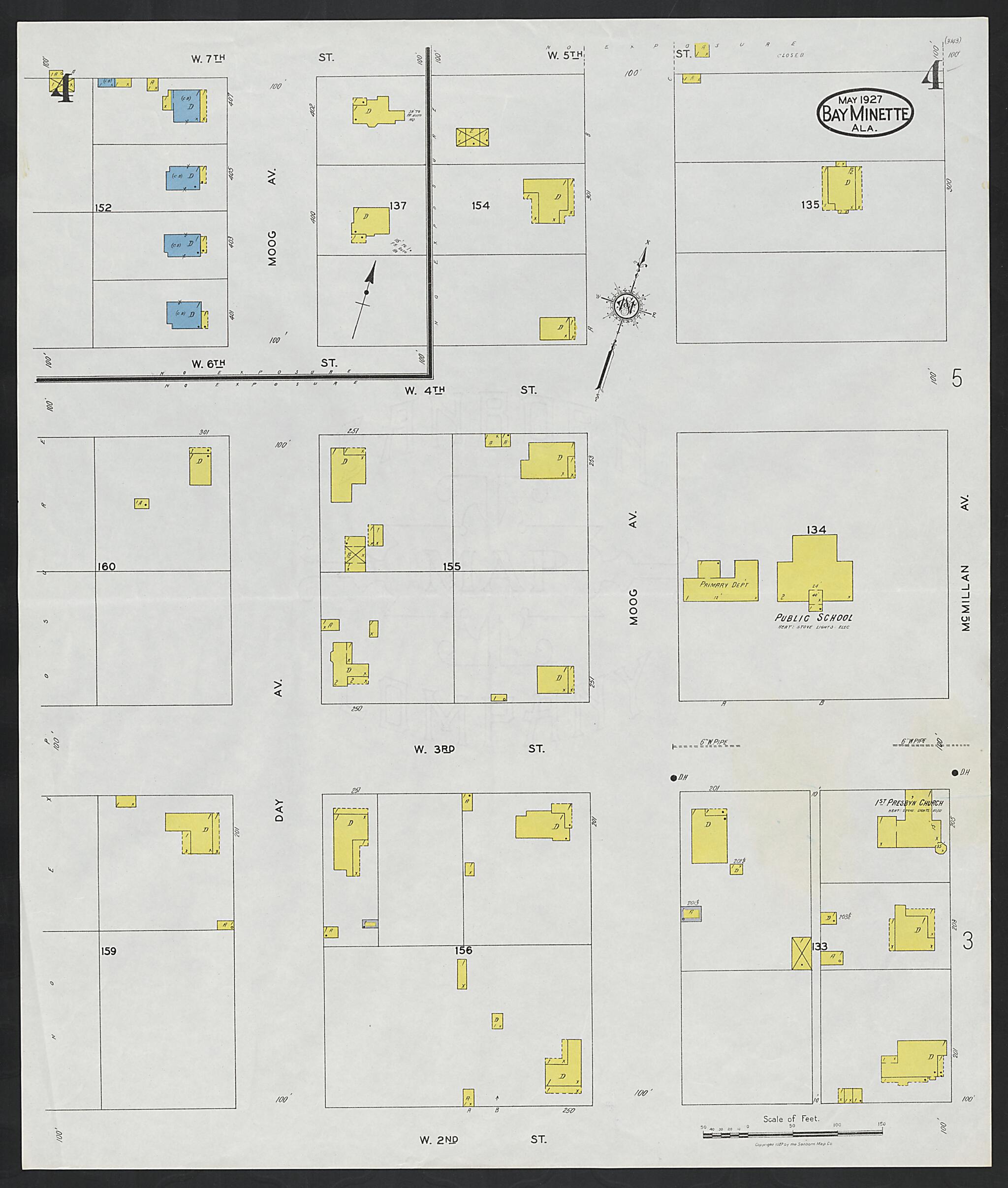 Bay Minette, Baldwin County, Alabama 1927 (Sheet 4 of 6) by Relic Map Company