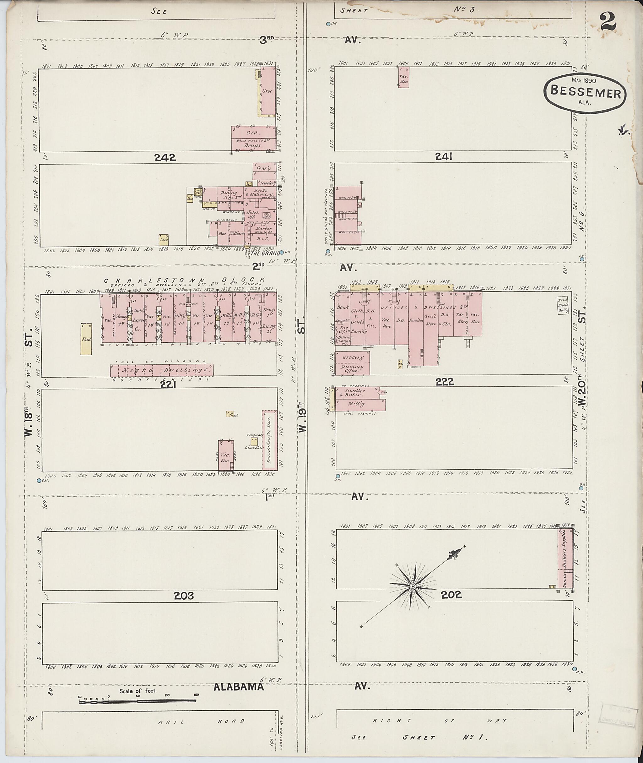 Bessemer, Jefferson County, Alabama 1890 (Sheet 2 of 8) by Relic Map Company
